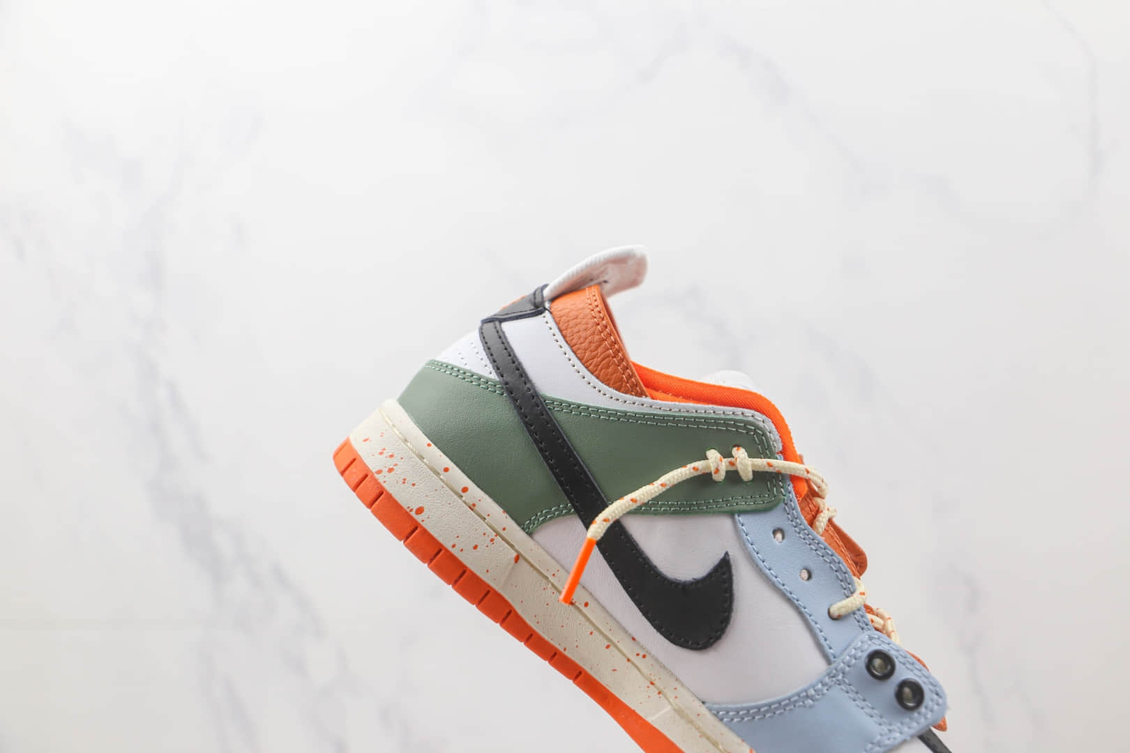 耐克Nike SB Dunk HIGH PRO纯原版本低帮SB DUNK蓝白绿色断钩板鞋 耐克DUNK校园板鞋 货号:BQ6817-035