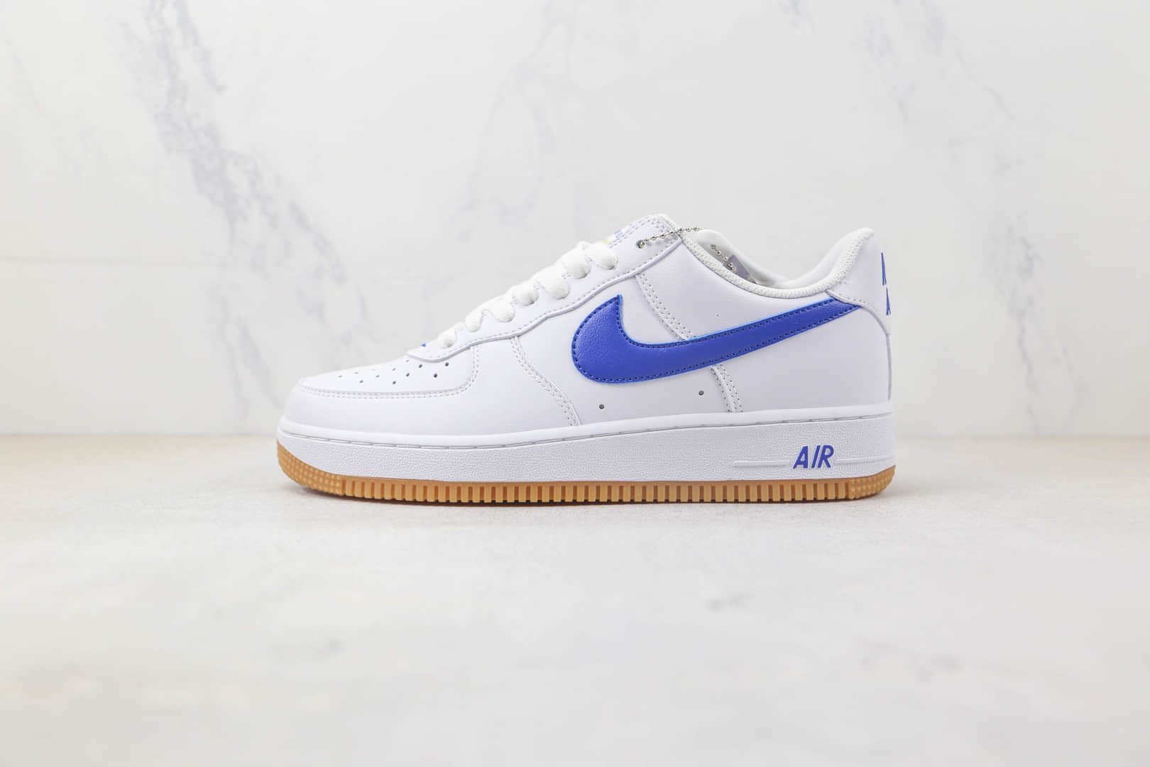 耐克Nike Air Force1纯原版本低帮空军一号白蓝钩生胶底板鞋 耐克空军一号定制款 货号:DJ3911-101