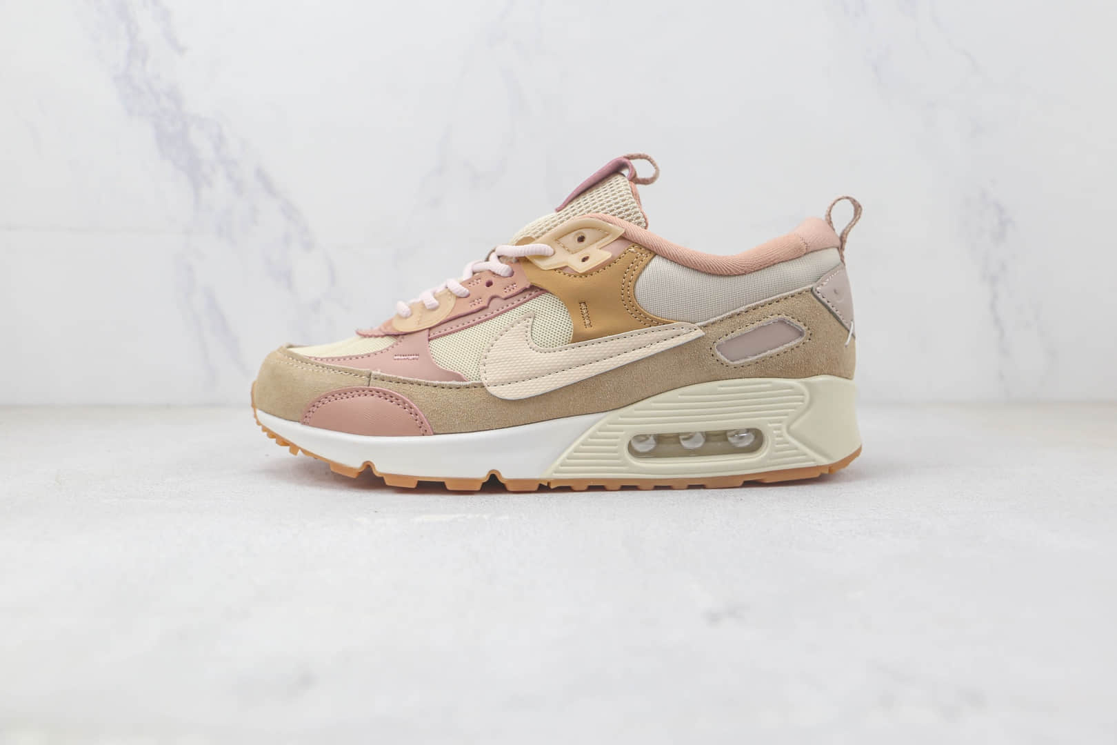 耐克Nike Air Max 90纯原版本棕粉色Max90气垫鞋 耐克Max90校园气垫鞋 货号:DM9922-100