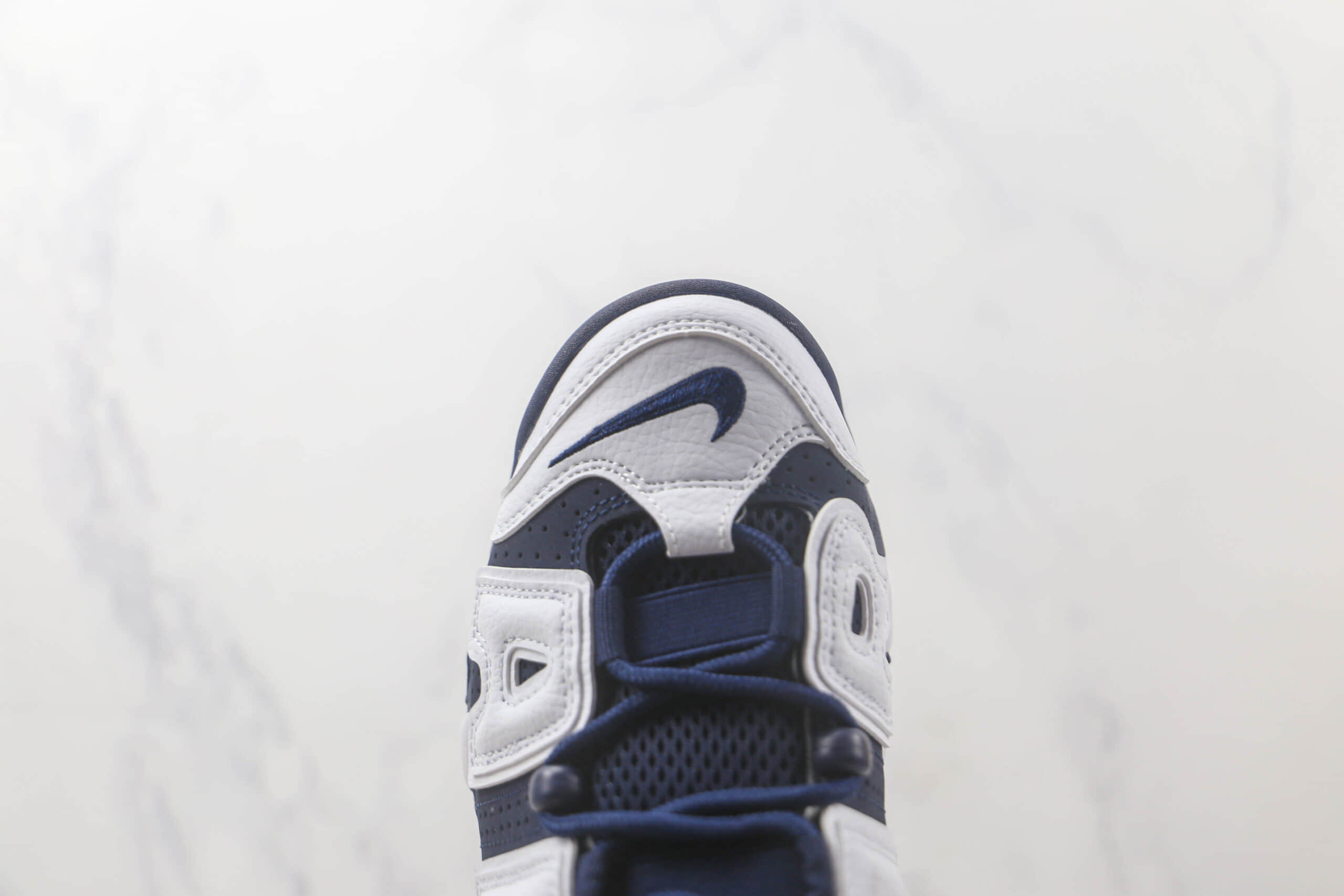 耐克Nike Air More Uptempo纯原版本皮蓬大R白蓝色篮球鞋 耐克皮蓬篮球鞋系列 货号:415082-104