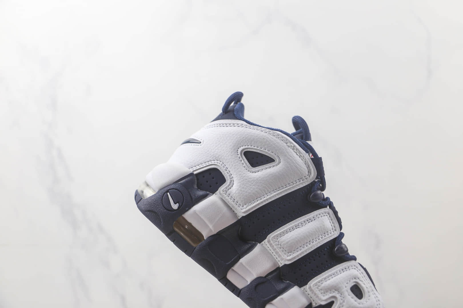 耐克Nike Air More Uptempo纯原版本皮蓬大R白蓝色篮球鞋 耐克皮蓬篮球鞋系列 货号:415082-104