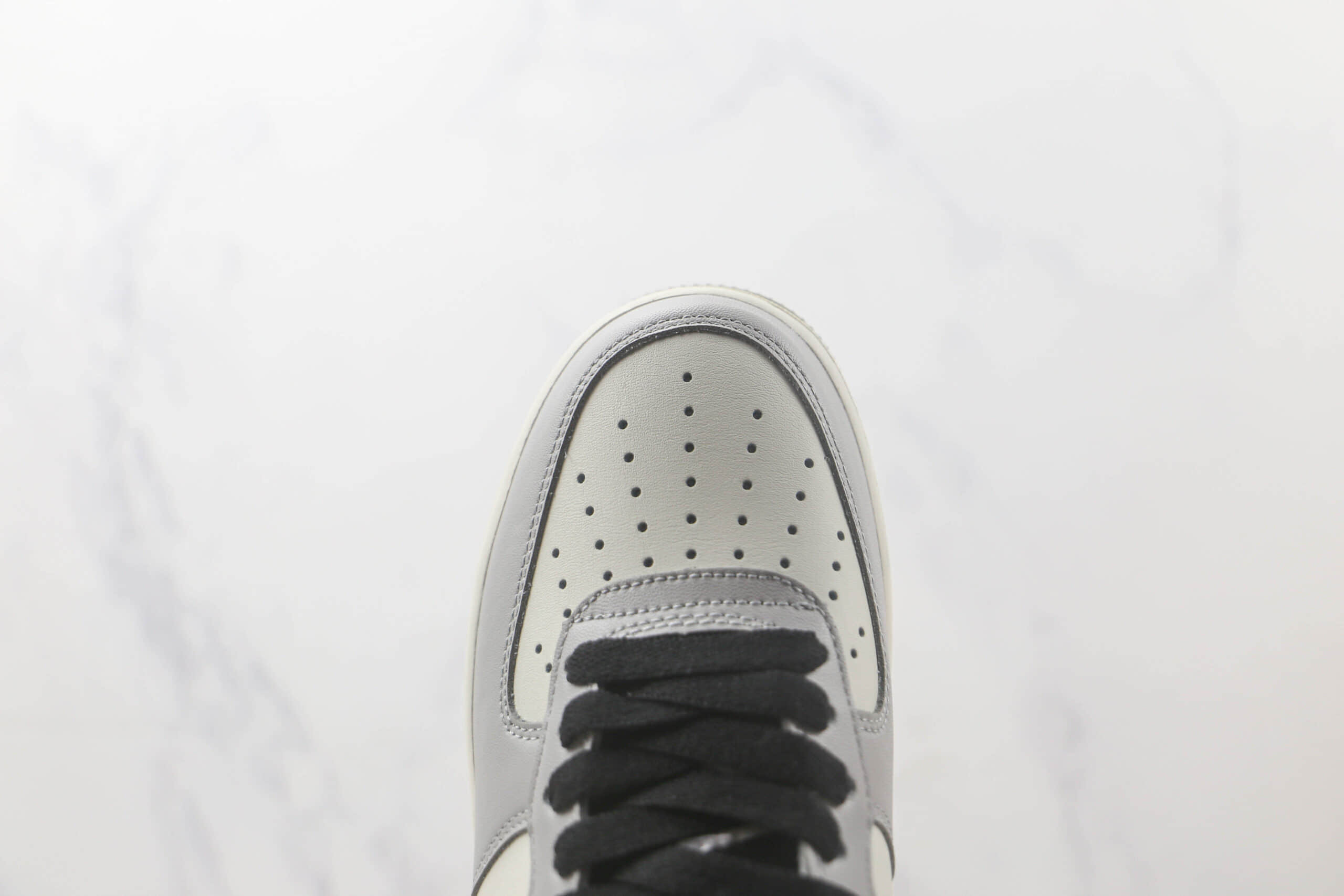 耐克Nike Air Force 1 Low 07纯原版本空军一号AF1灰白拼接黑勾板鞋 耐克空军一号校园板鞋 货号:DO7417-991