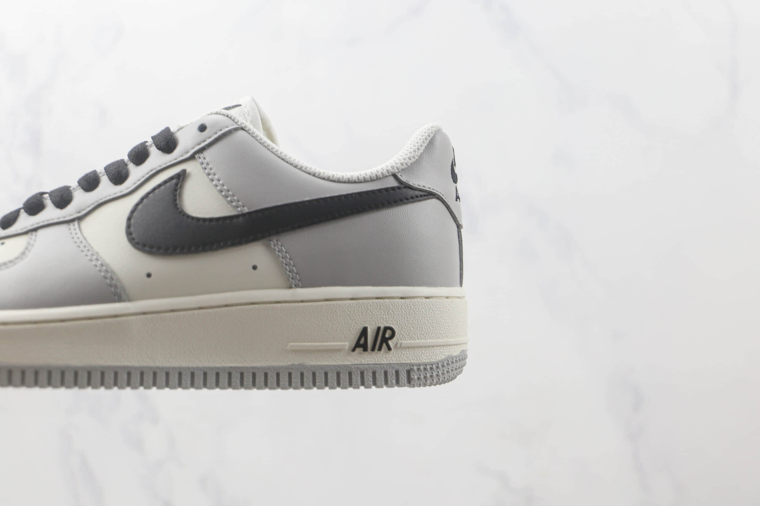 耐克Nike Air Force 1 Low 07纯原版本空军一号AF1灰白拼接黑勾板鞋 耐克空军一号校园板鞋 货号:DO7417-991