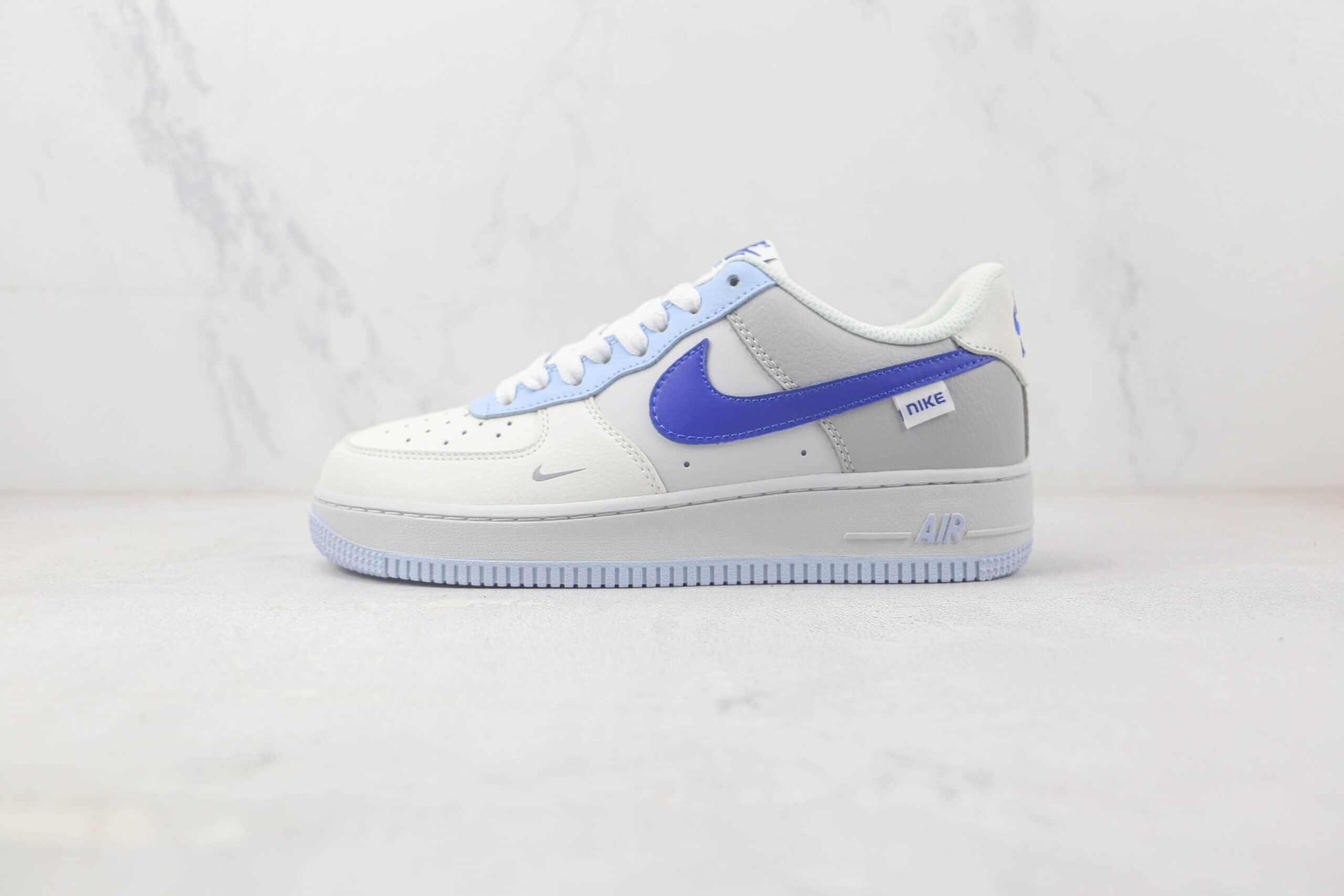 耐克Nike Air Force 1 Low 07纯原版本低帮空军一号灰蓝双勾板鞋 耐克空军一号校园板鞋 货号:FB8144-222