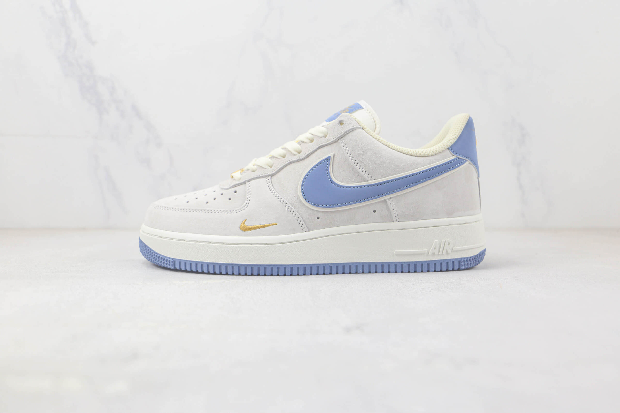 耐克Nike Air Force 1 Low 07纯原版本低帮空军一号蓝金双钩板鞋 莆田耐克天花板板鞋 货号:KK5636-210