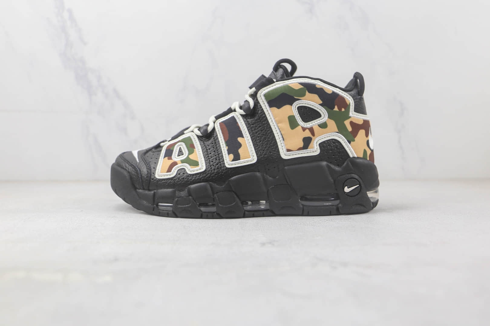 耐克Nike Air More Uptempo皮蓬大R军绿篮球鞋 莆田天花板皮蓬篮球鞋系列 货号:CJ6122-001