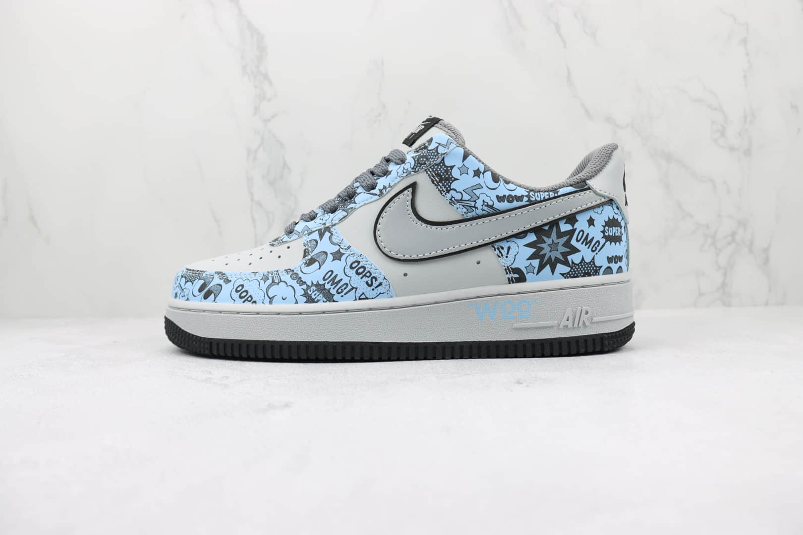 耐克Nike Air Force 1 Low 07纯原版本低帮空军一号电玩小子蓝灰色板鞋 耐克空军一号校园板鞋 货号:ZG0088-822