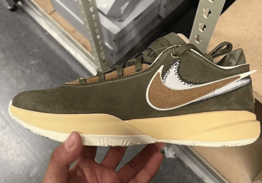 复古橄榄绿!詹姆斯新战靴LeBron 20再曝新配色!