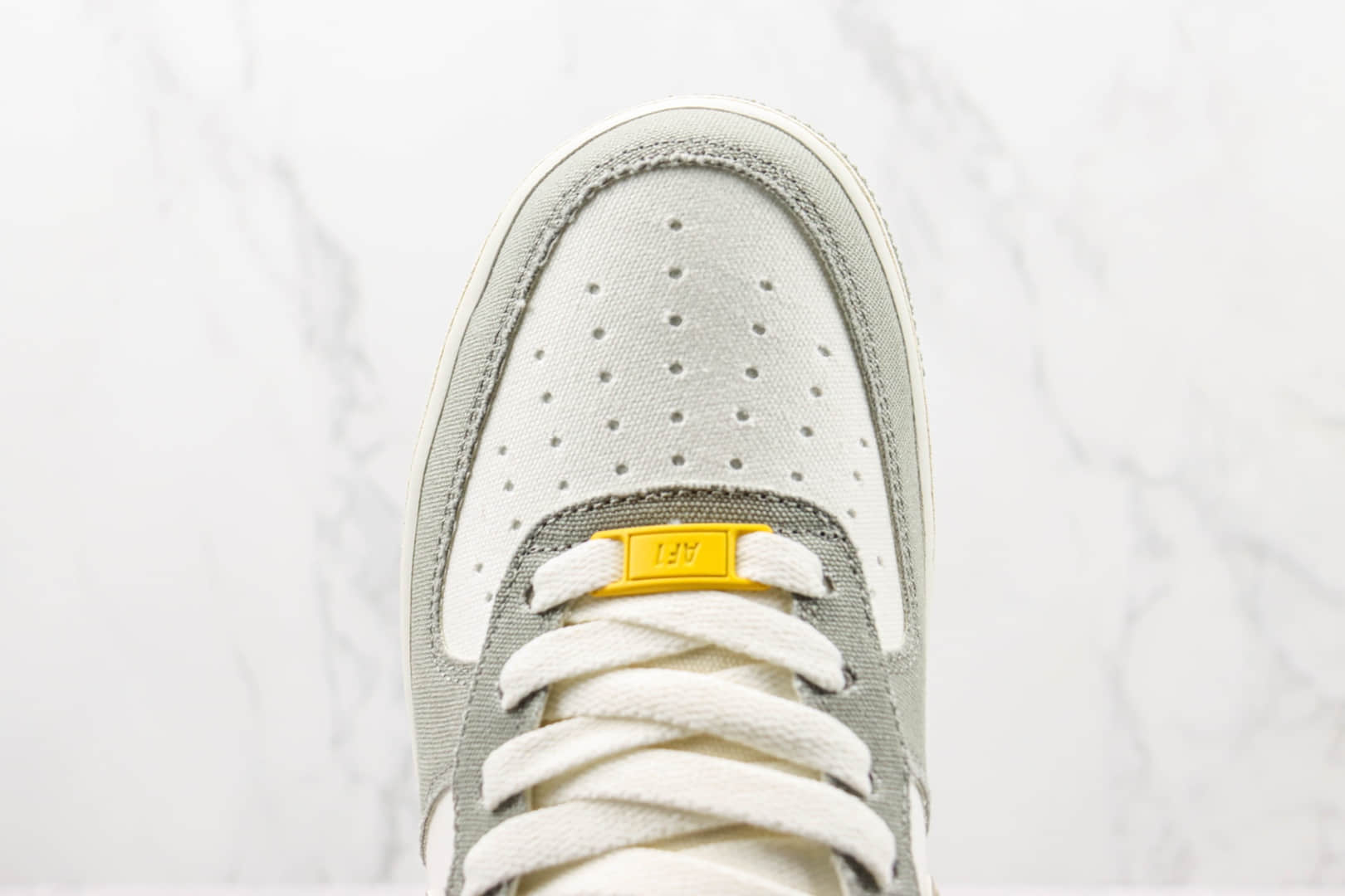 耐克Nike Air Force 1 Low纯原版本低帮空军一号帆布系列米灰拼色板鞋 耐克空军一号校园板鞋 货号:315122-666