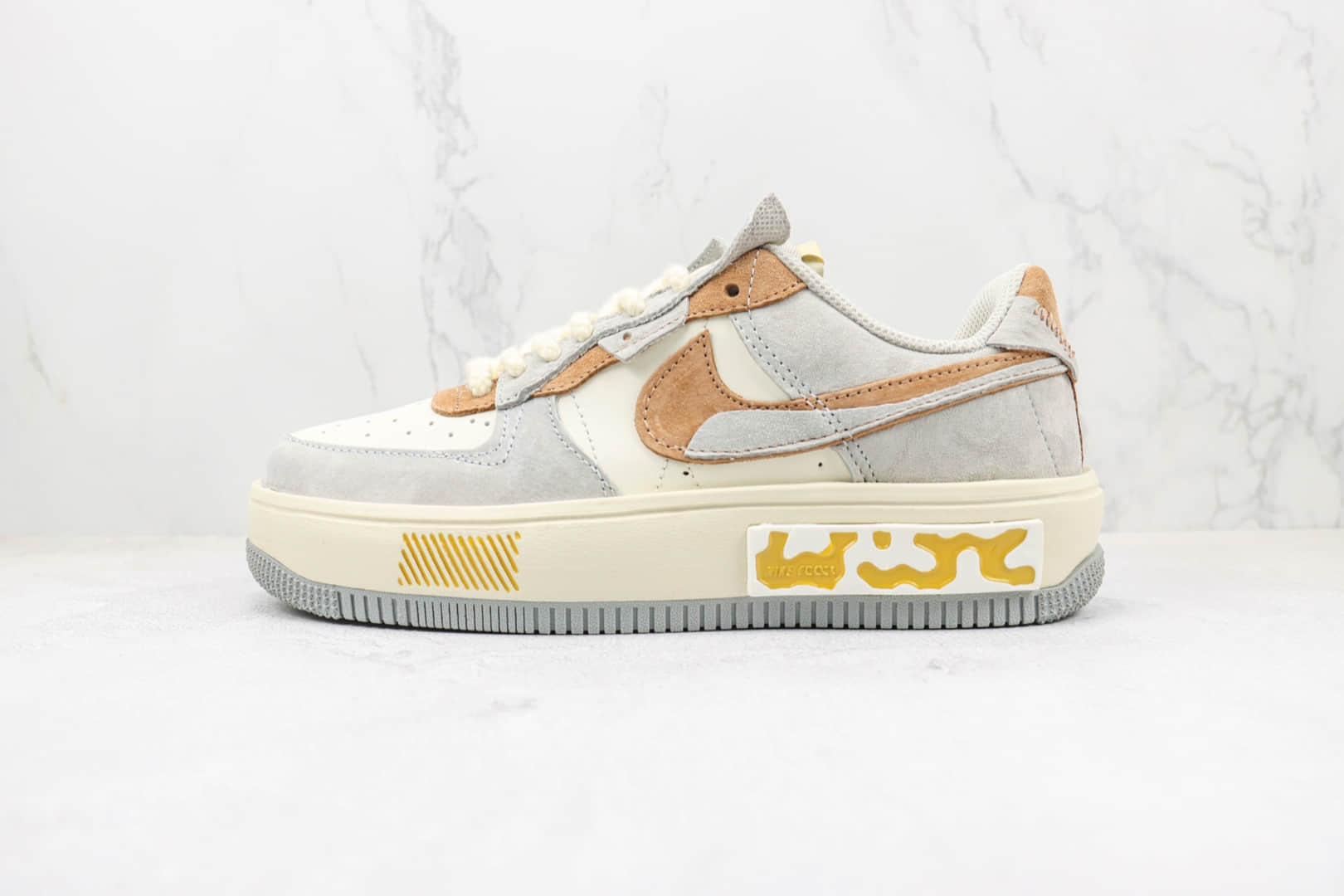 耐克Nike Air Force 1 Fontanka纯原版本低帮空军一号丰塔卡系列灰褐色板鞋 莆田空军一号校园板鞋 货号:CW6688-806
