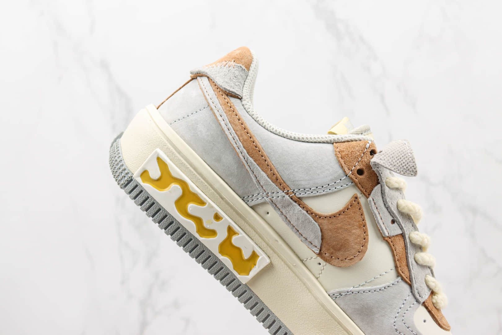 耐克Nike Air Force 1 Fontanka纯原版本低帮空军一号丰塔卡系列灰褐色板鞋 莆田空军一号校园板鞋 货号:CW6688-806