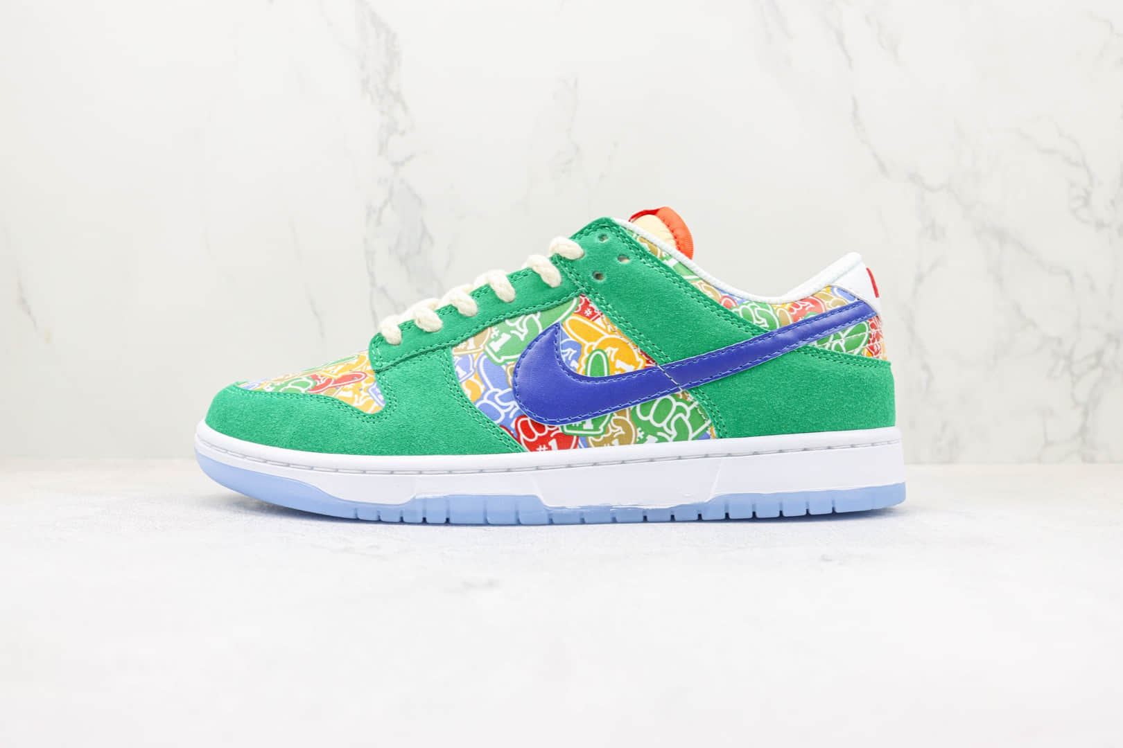 耐克Nike SB Dunk Low Foam Finger纯原版本低帮SB DUNK蓝绿色手指印花配色板鞋 天花板DUNK系列板鞋 货号:DZ5184-300