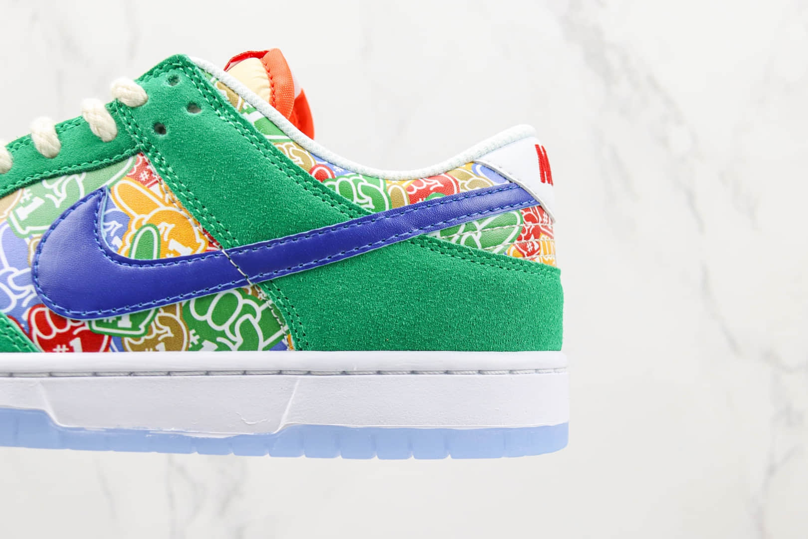 耐克Nike SB Dunk Low Foam Finger纯原版本低帮SB DUNK蓝绿色手指印花配色板鞋 天花板DUNK系列板鞋 货号:DZ5184-300