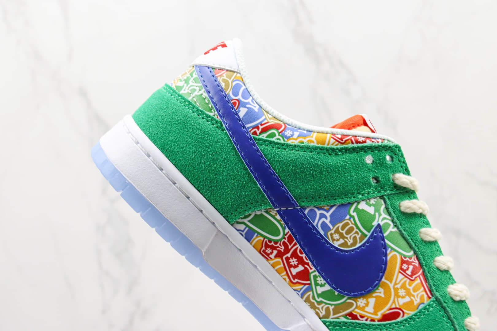 耐克Nike SB Dunk Low Foam Finger纯原版本低帮SB DUNK蓝绿色手指印花配色板鞋 天花板DUNK系列板鞋 货号:DZ5184-300