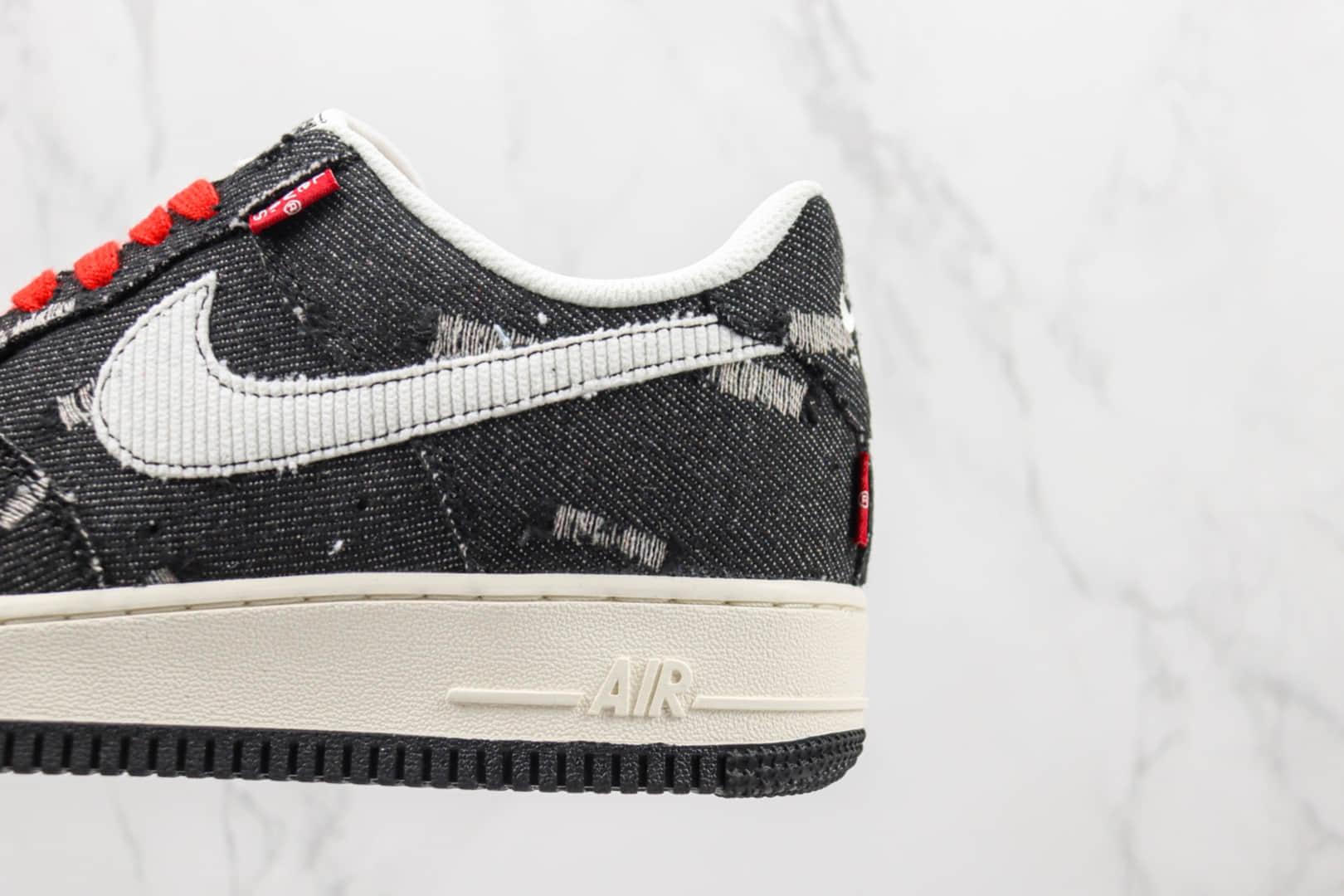 耐克Nike Air Force 1 Nike Low纯原版本低帮空军一号李维斯黑色帆布板鞋 莆田空军一号校园板鞋 货号:LE5050-011
