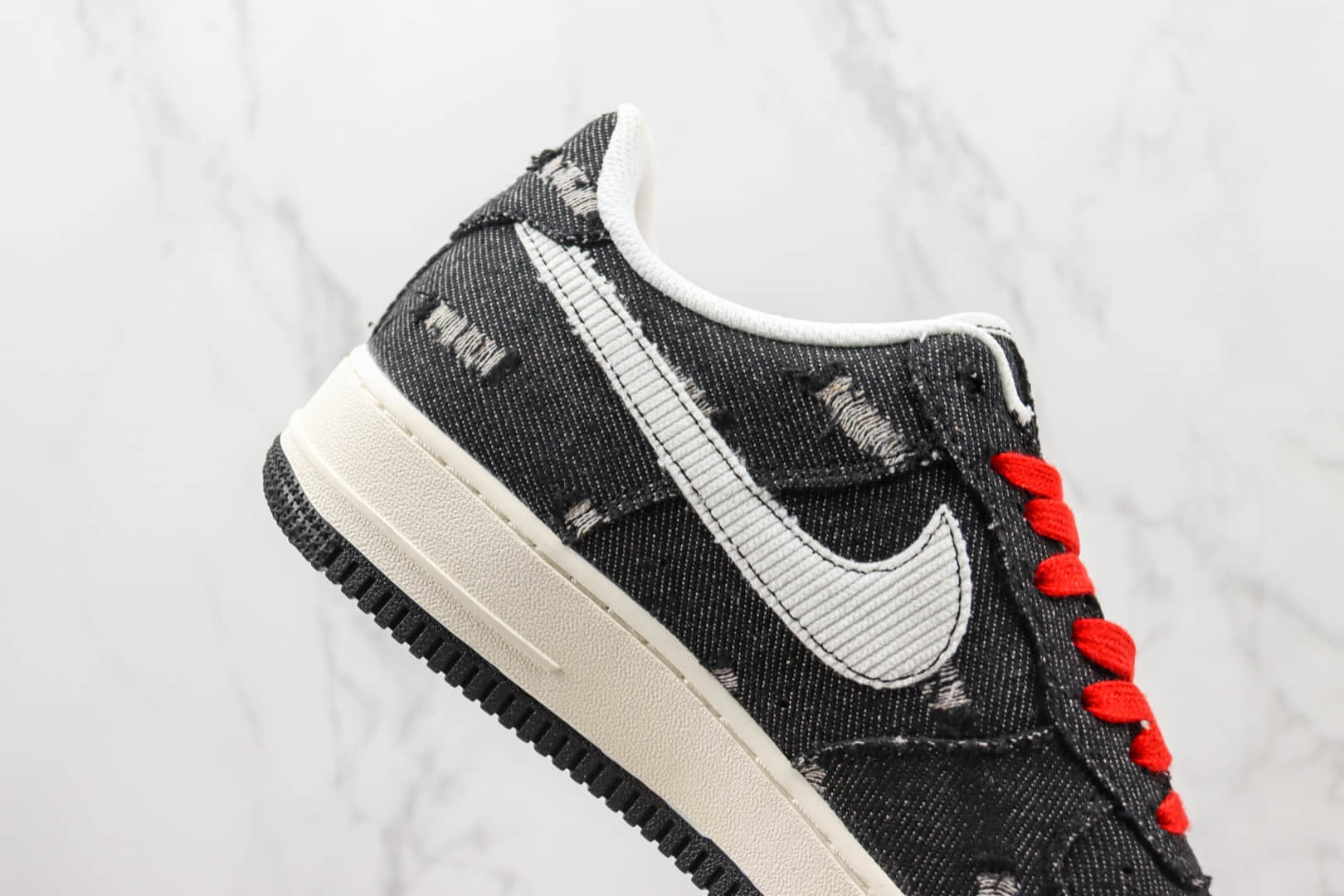耐克Nike Air Force 1 Nike Low纯原版本低帮空军一号李维斯黑色帆布板鞋 莆田空军一号校园板鞋 货号:LE5050-011