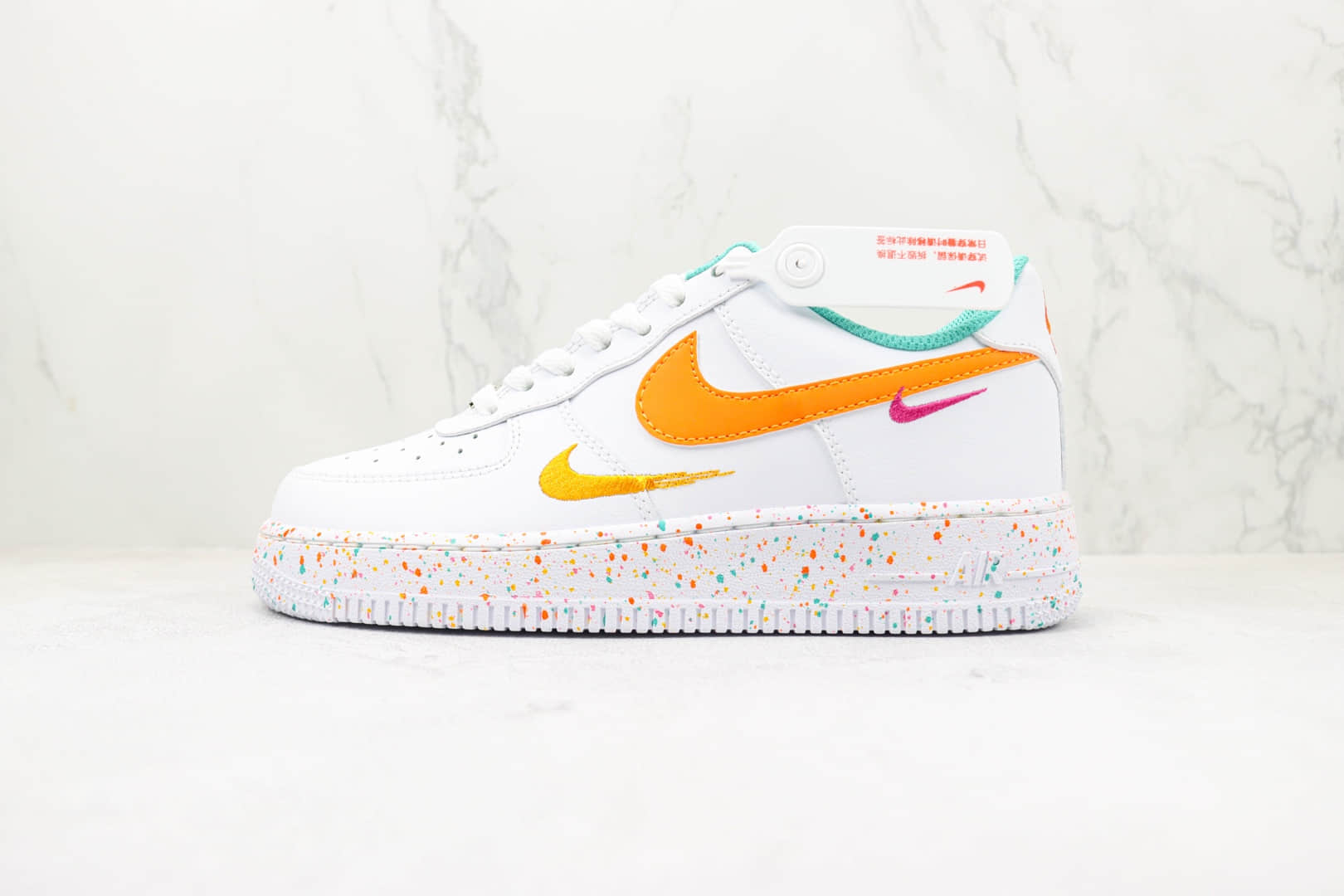 耐克Nike Air Force 1 07纯原版本低帮空军一号双小勾彩色波点板鞋 耐克空军一号校园板鞋 货号:FD4626-181