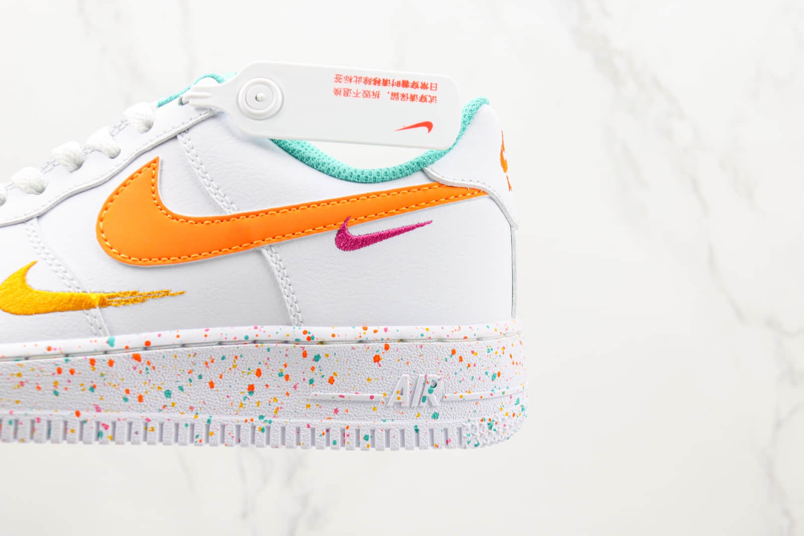 耐克Nike Air Force 1 07纯原版本低帮空军一号双小勾彩色波点板鞋 耐克空军一号校园板鞋 货号:FD4626-181