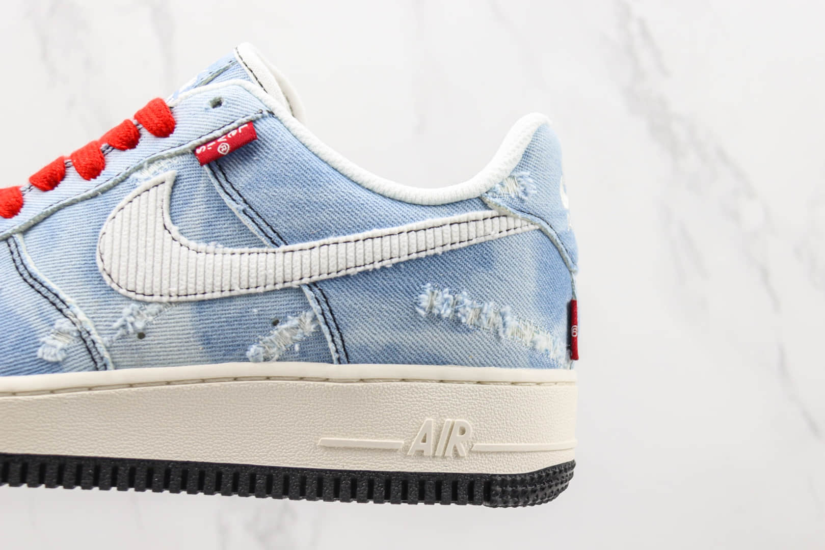 耐克Nike Air Force 1 Nike Low纯原版本低帮空军一号李维斯牛仔帆布蓝配色板鞋 复刻耐克空军一号板鞋 货号：LE5050-012