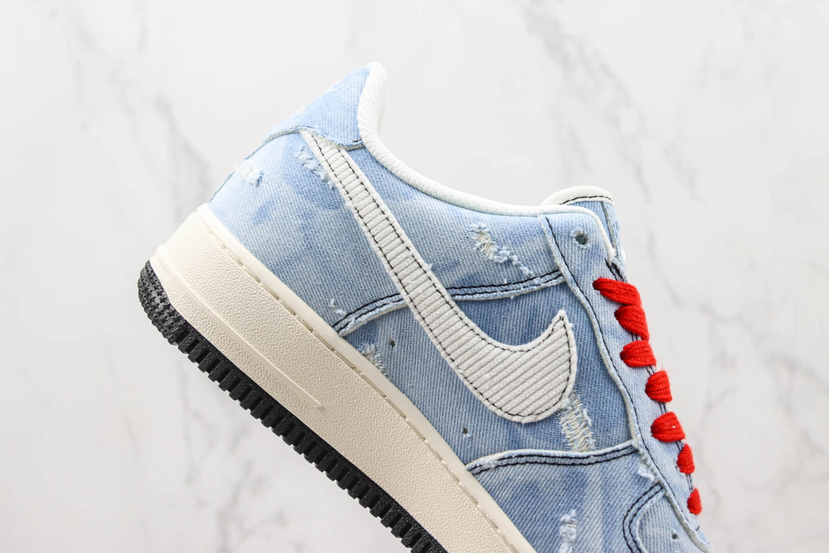 耐克Nike Air Force 1 Nike Low纯原版本低帮空军一号李维斯牛仔帆布蓝配色板鞋 复刻耐克空军一号板鞋 货号：LE5050-012