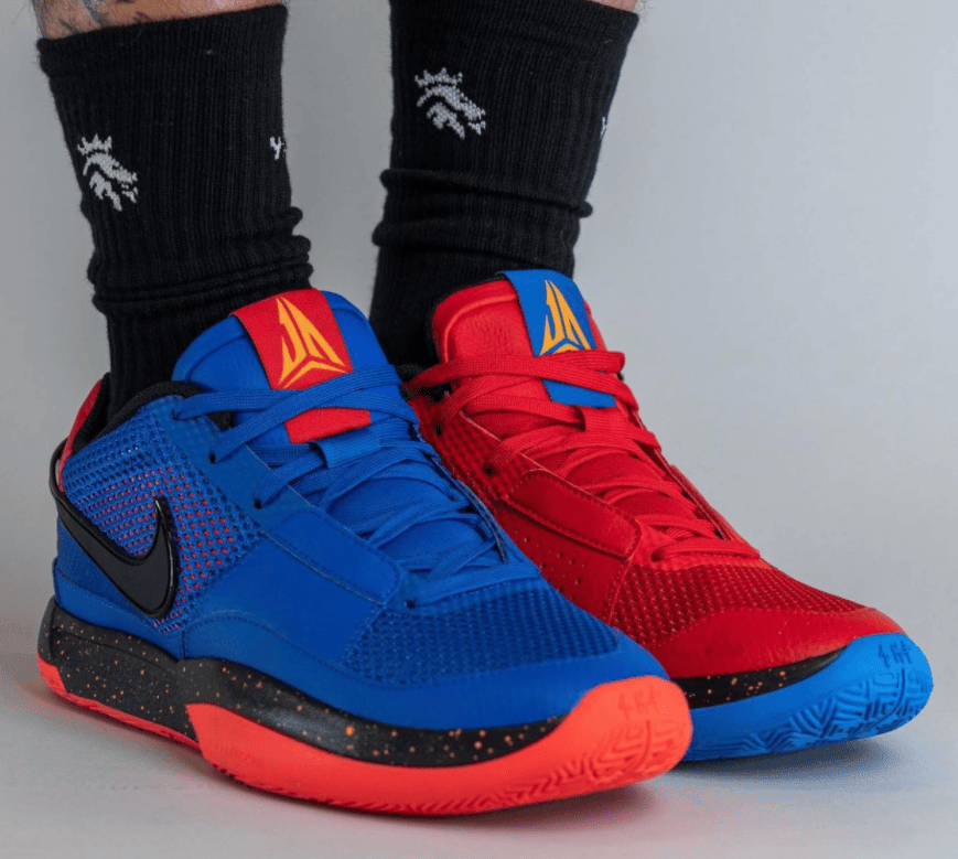 吸睛红蓝鸳鸯!莫兰特签名鞋Nike Ja 1新配色上脚实物曝光! 货号:DR8785-401