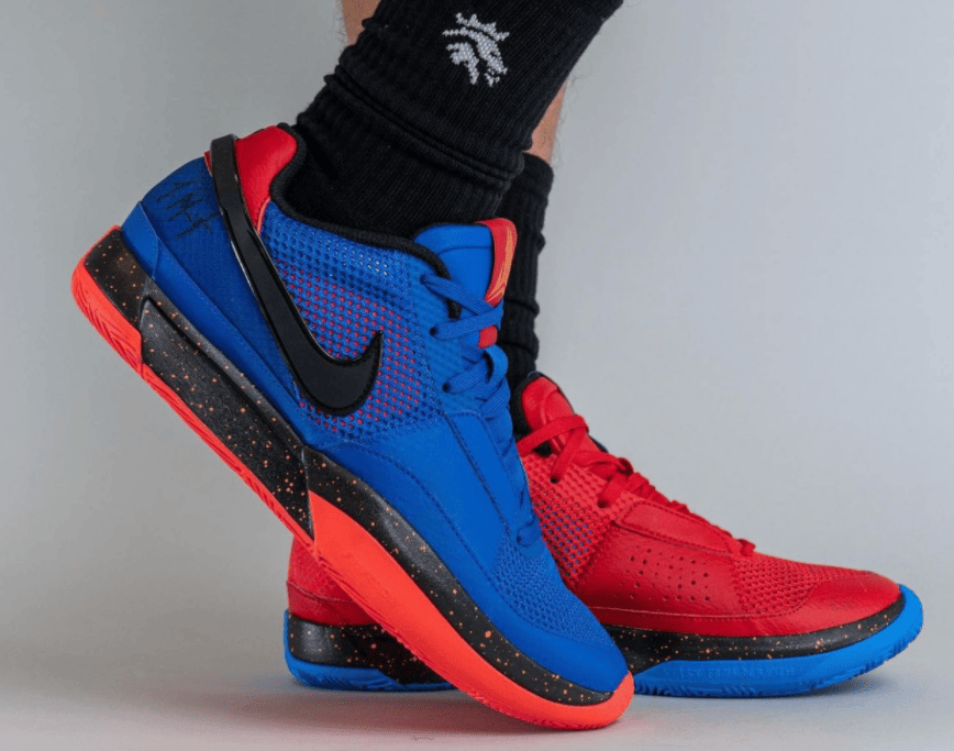 吸睛红蓝鸳鸯!莫兰特签名鞋Nike Ja 1新配色上脚实物曝光! 货号:DR8785-401