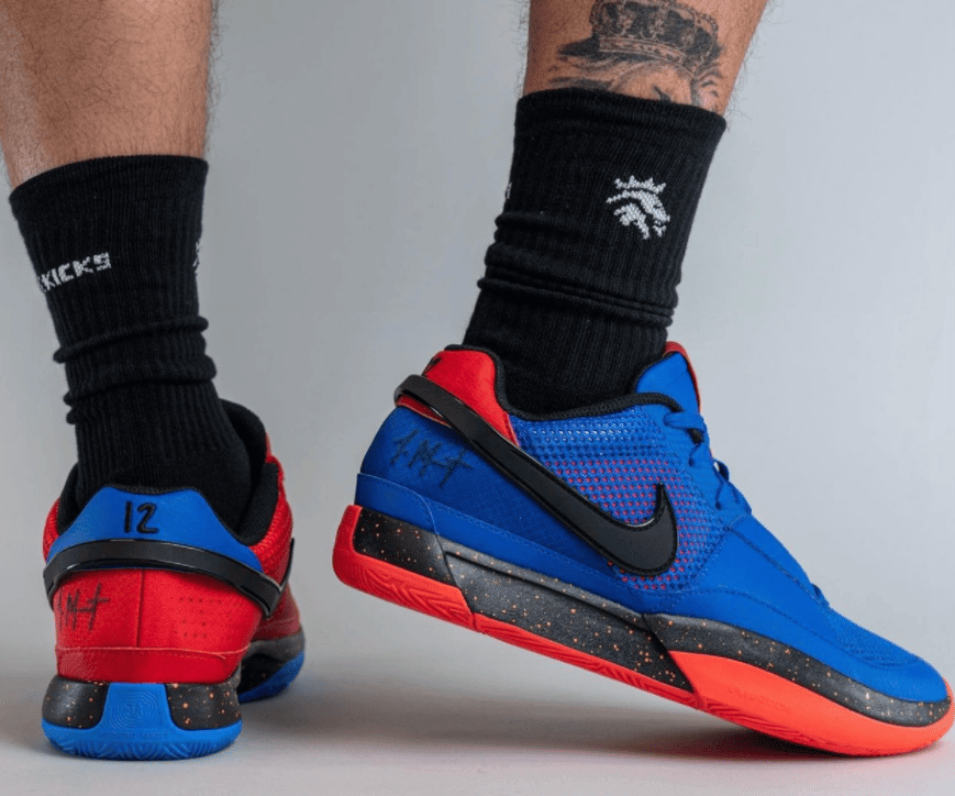 吸睛红蓝鸳鸯!莫兰特签名鞋Nike Ja 1新配色上脚实物曝光! 货号:DR8785-401