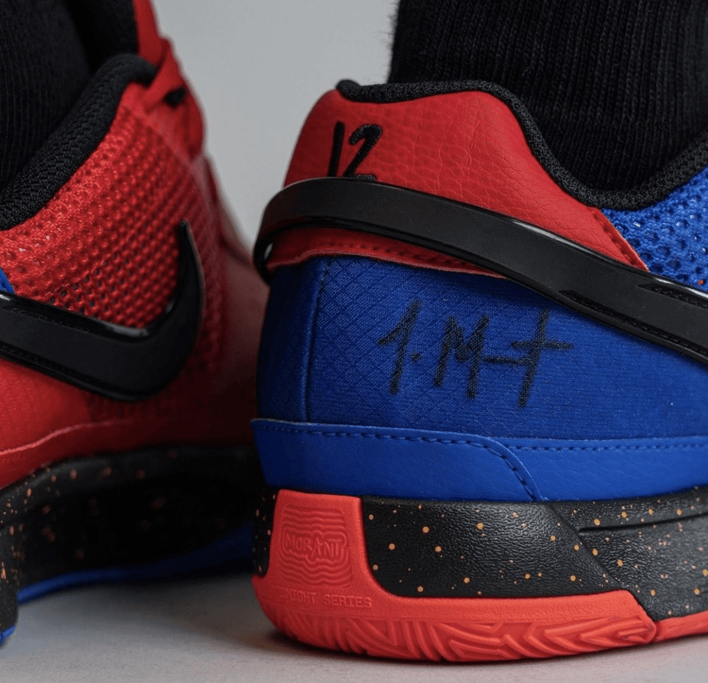 吸睛红蓝鸳鸯!莫兰特签名鞋Nike Ja 1新配色上脚实物曝光! 货号:DR8785-401