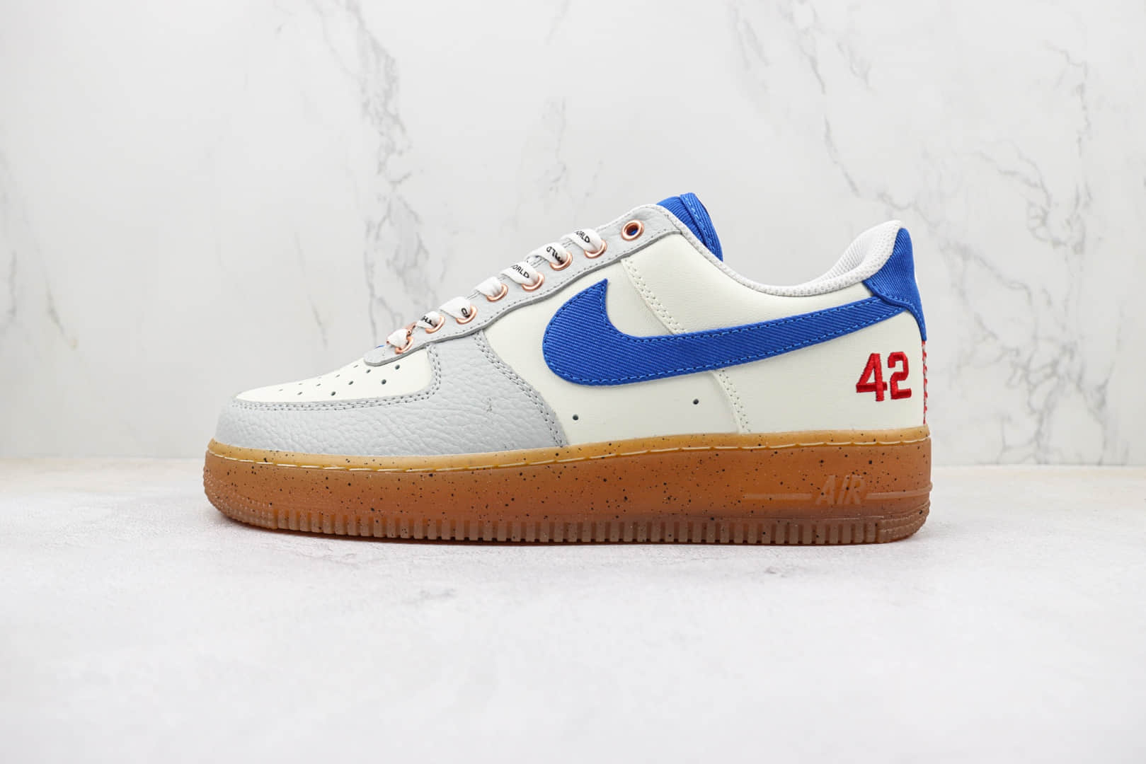 耐克Nike Air Force 1纯原版本低帮空军一号白灰蓝板鞋 莆田天花板AF1系列 货号：FN1868-100