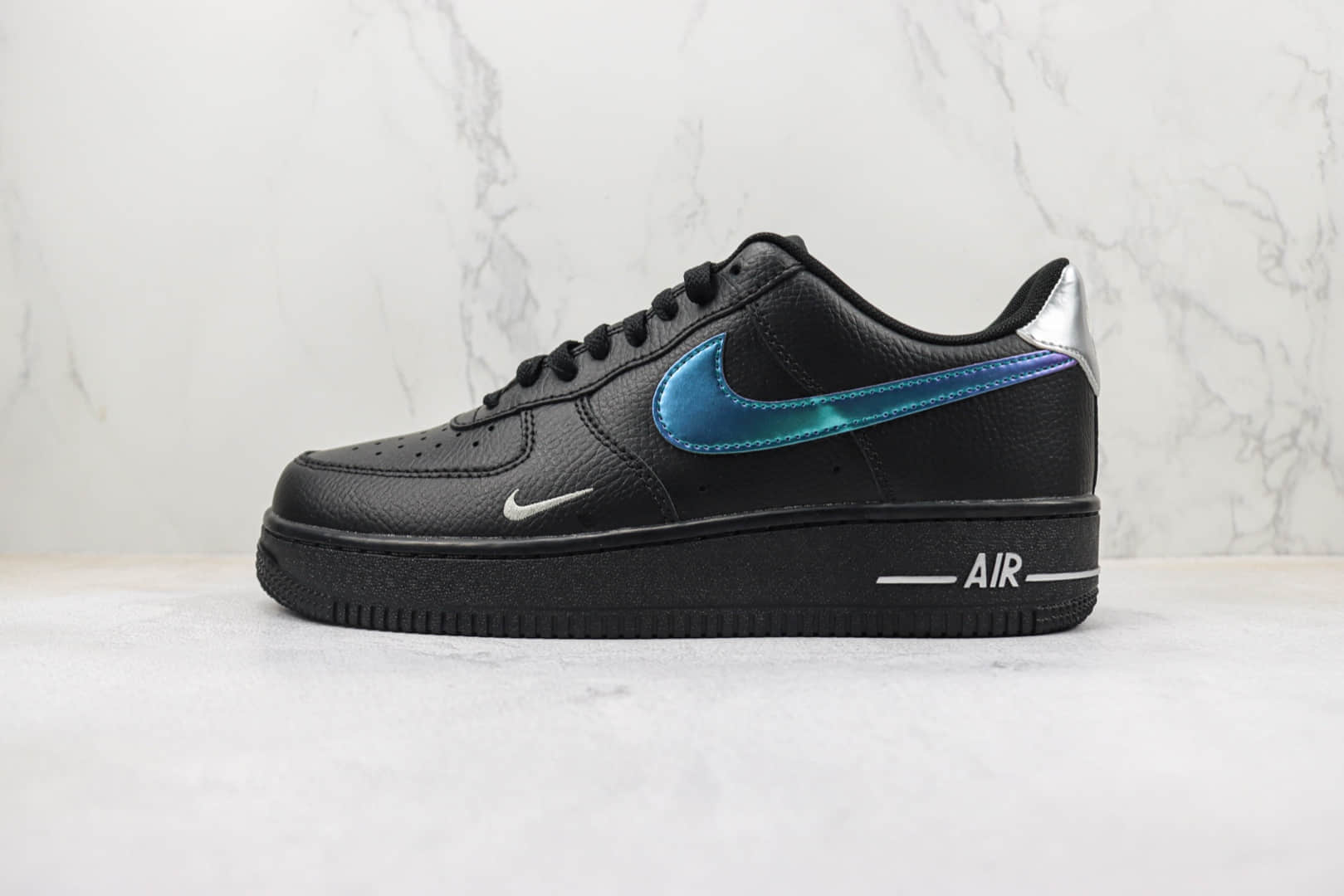 耐克Nike Air Force 1纯原版本低帮空军一号黑色镭射勾板鞋 莆田天花板AF1系列 货号:FD0654-001
