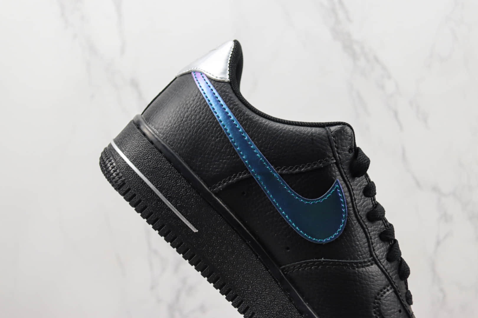 耐克Nike Air Force 1纯原版本低帮空军一号黑色镭射勾板鞋 莆田天花板AF1系列 货号:FD0654-001