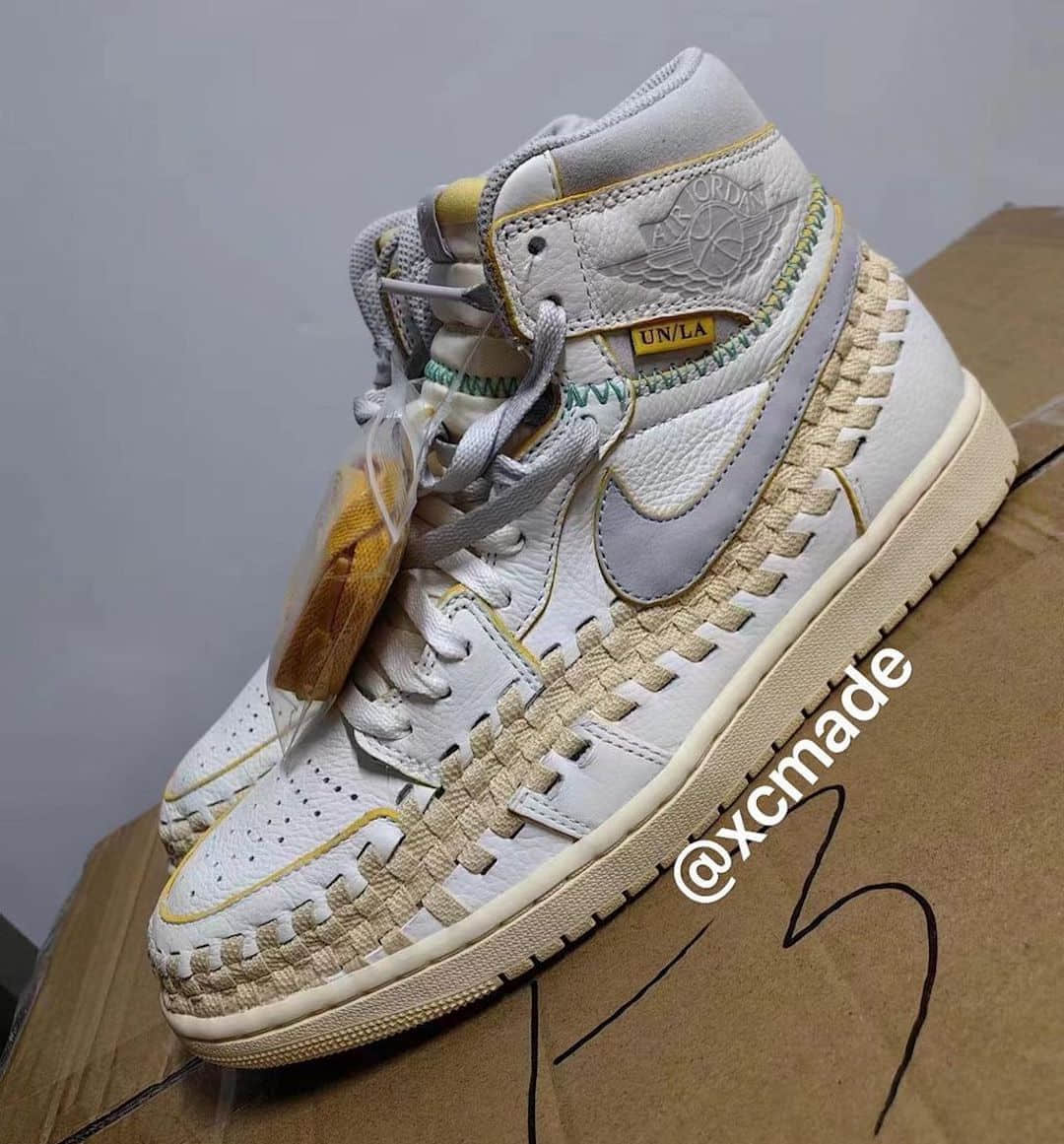 全新Union x AJ1实物细节曝光！超大编织线条抢眼！ 货号：FD2565-100