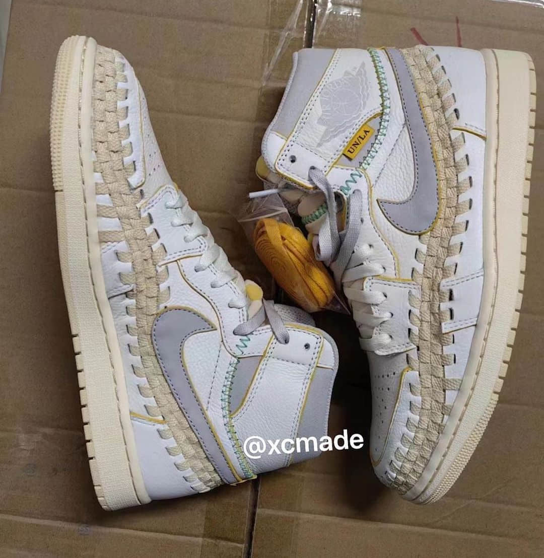 全新Union x AJ1实物细节曝光！超大编织线条抢眼！ 货号：FD2565-100