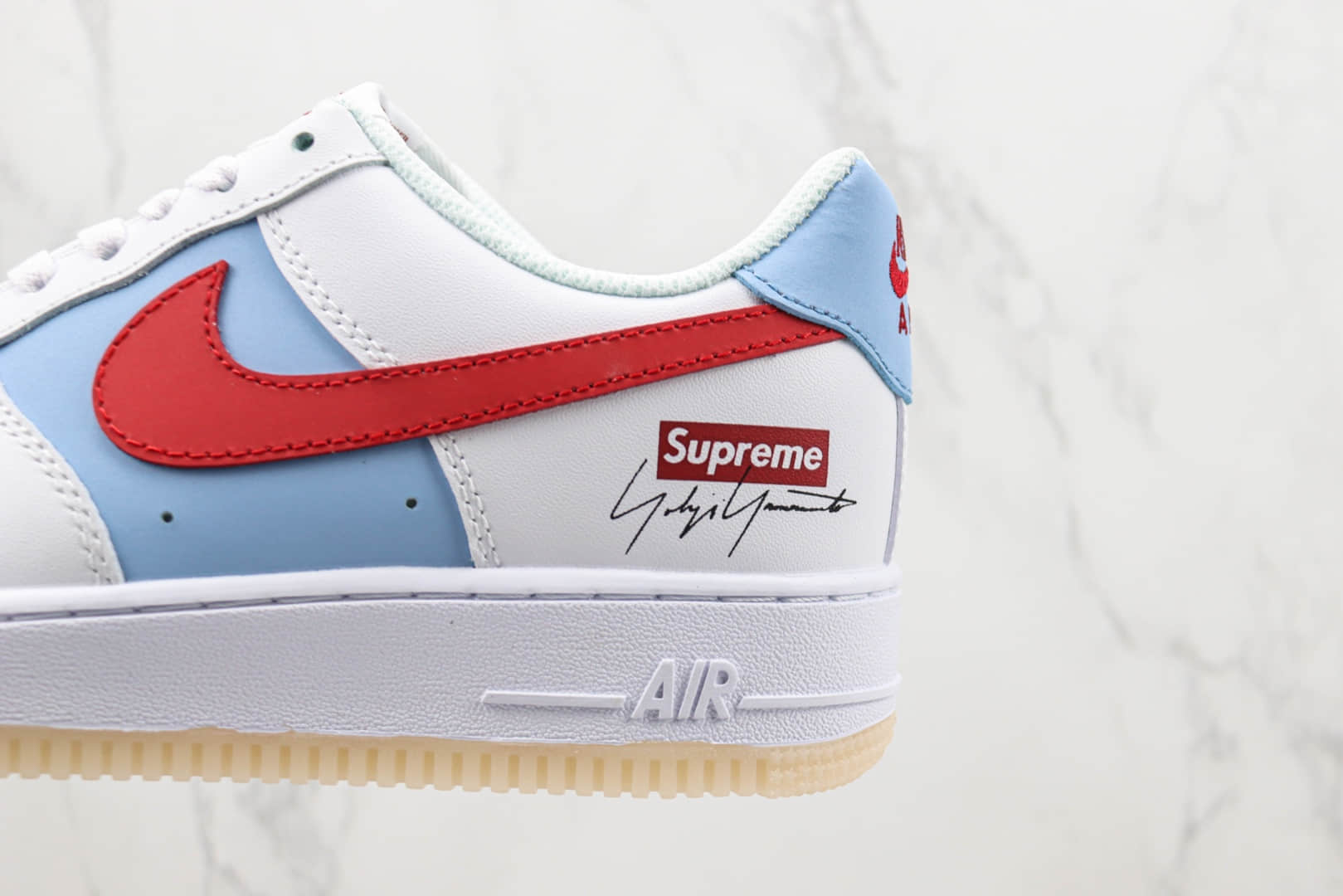 耐克Nike Air Force 1 Low纯原版本空军一号Supreme联名白蓝红板鞋 莆田天花板AF1系列 货号:BS9055-826