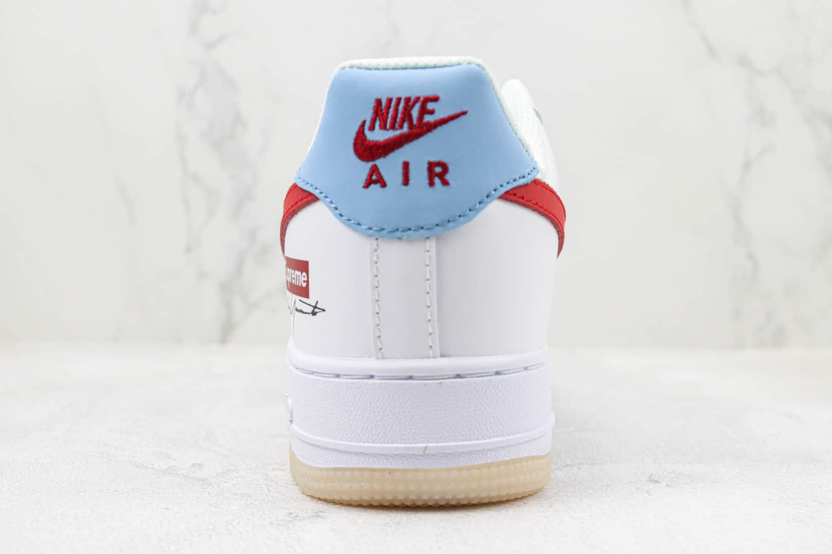 耐克Nike Air Force 1 Low纯原版本空军一号Supreme联名白蓝红板鞋 莆田天花板AF1系列 货号:BS9055-826