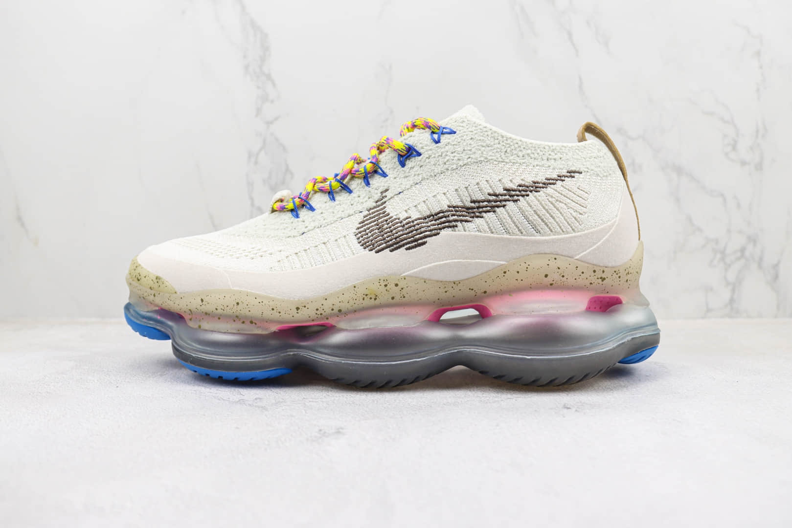 耐克Nike Air Max Scorpion FK纯原版本天蝎座系列浅灰黄粉蓝大气垫跑鞋 莆田复刻耐克 货号:FJ7070-001