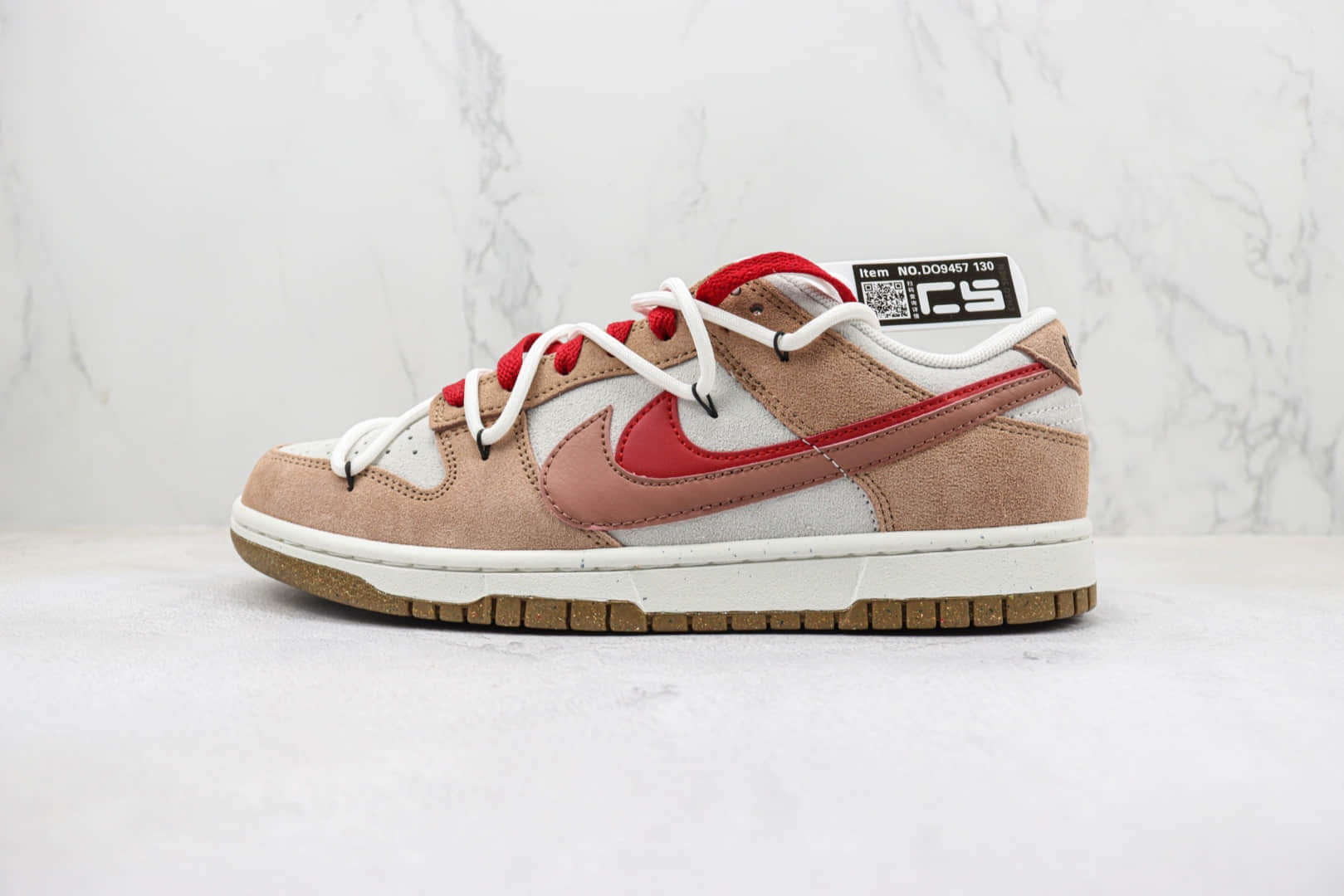耐克Nike SB Dunk Low纯原版本低帮SB Dunk卡其红棕双钩板鞋 莆田天花板Dunk系列 货号:DO9457-130