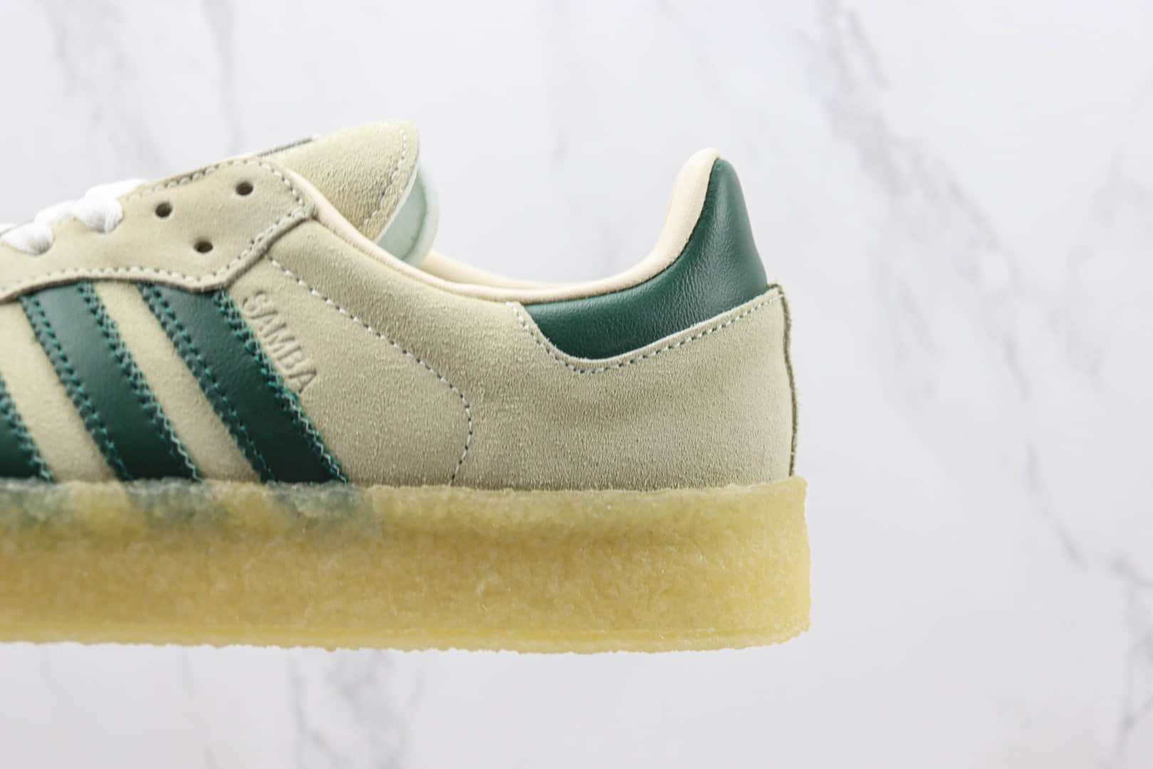 阿迪达斯Kith x Clarks x adidas Originals 8th Street Samba纯原版本桑巴联名灰白深绿生胶底德训鞋 莆田阿迪达斯货源 货号:ID7297