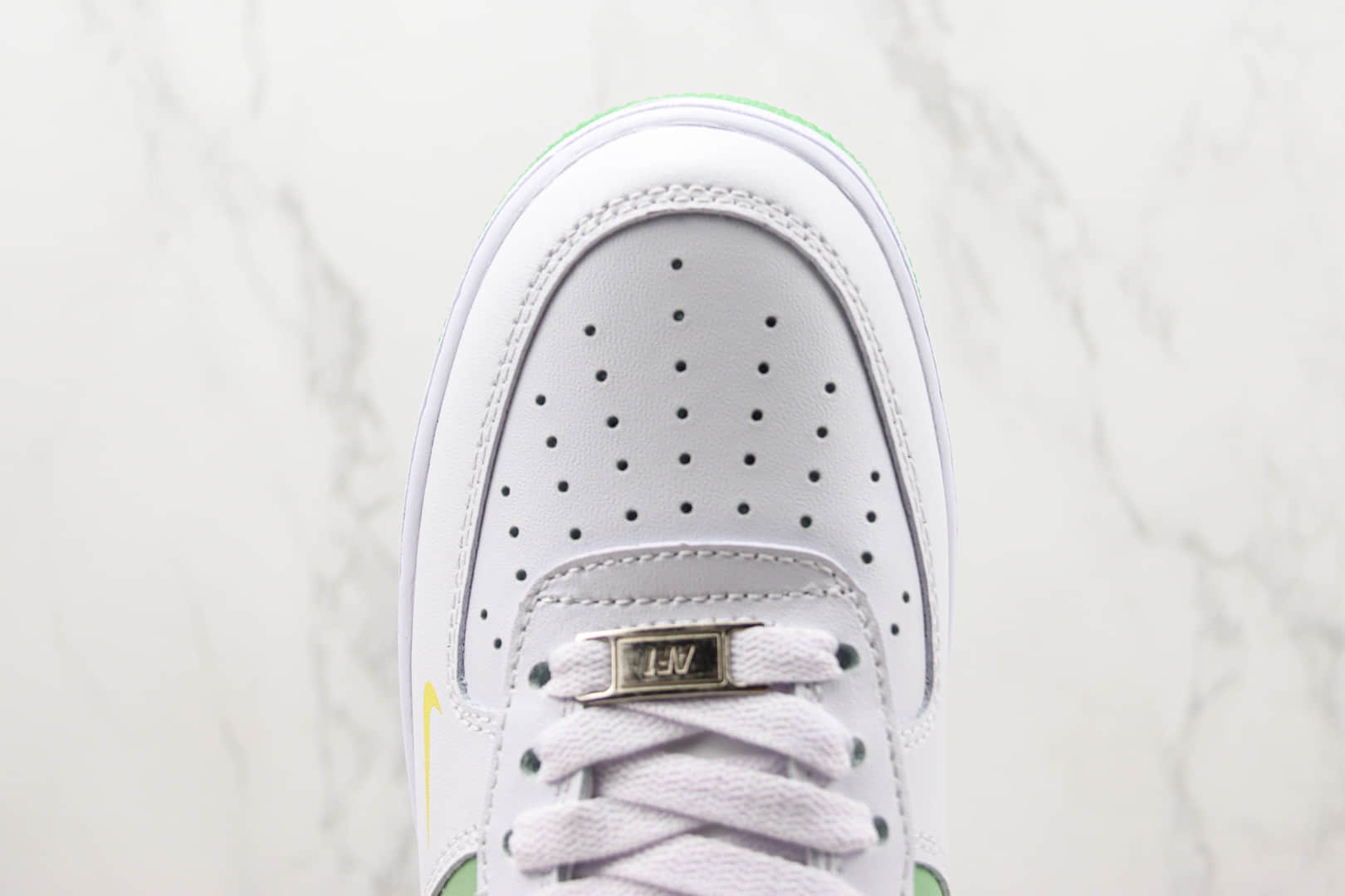 耐克Nike Air Force 1'07 Low纯原版本KITH联名低帮空军一号白绿斑马波浪勾板鞋 莆田天花板AF1系列 货号:BS9055-827