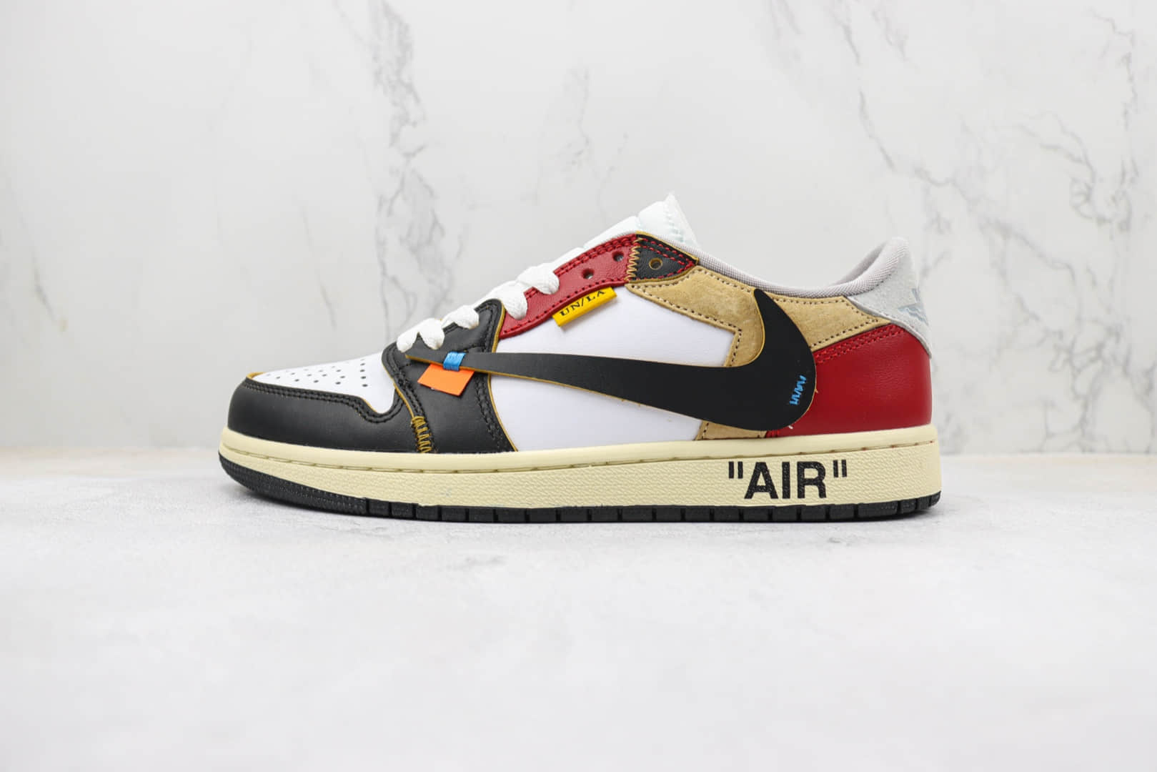 乔丹Air Jordan 1 Low纯原版本低帮AJ1黑白红倒钩板鞋 莆田天花板AJ1系列 货号:CZ0790-107