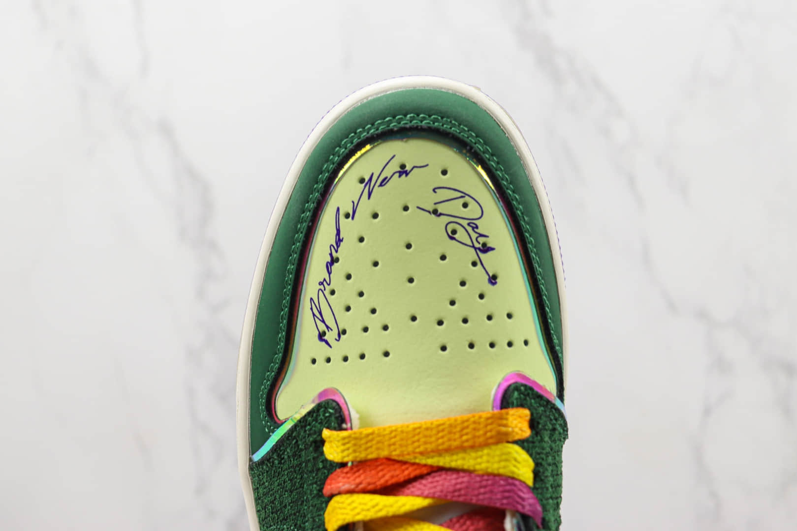 乔丹Air Jordan 1 Low纯原版本低帮AJ1慈善款绿紫色板鞋 莆田天花板AJ1系列 货号:FD9665-351