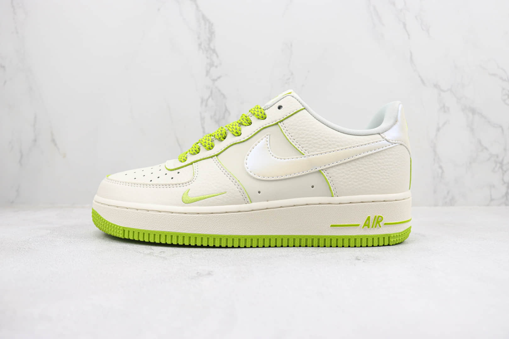耐克Nike Air Force 1 '07 Low纯原版本低帮空军一号珠光白绿板鞋 莆田天花板AF1系列 货号:DD9915-699