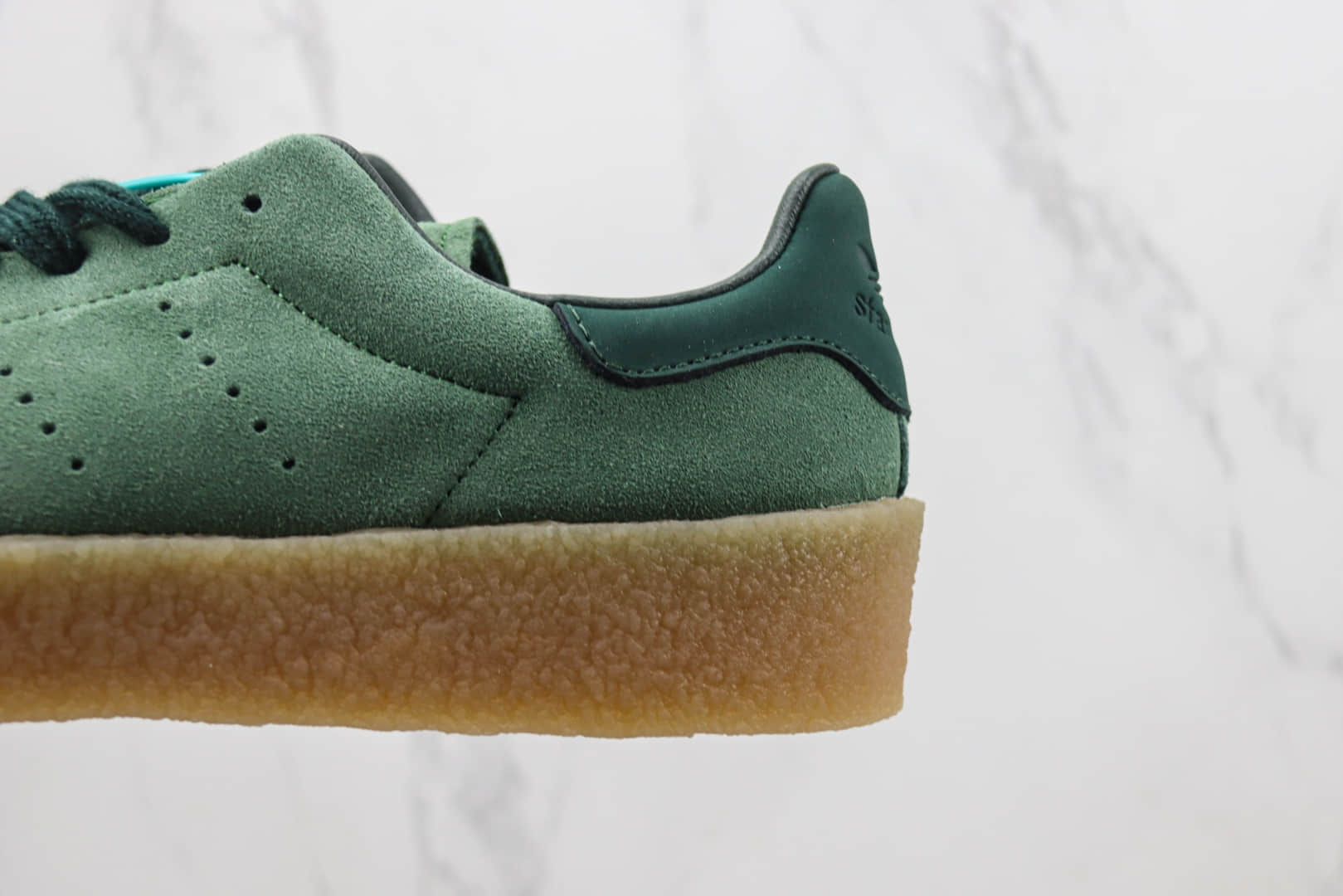 阿迪达斯adidas Stan Smith纯原版本史密斯抹茶绿生胶厚底板鞋 莆田复刻鞋货源 货号:FZ6444