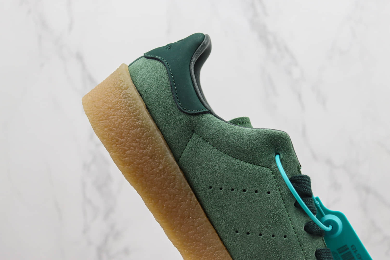 阿迪达斯adidas Stan Smith纯原版本史密斯抹茶绿生胶厚底板鞋 莆田复刻鞋货源 货号:FZ6444