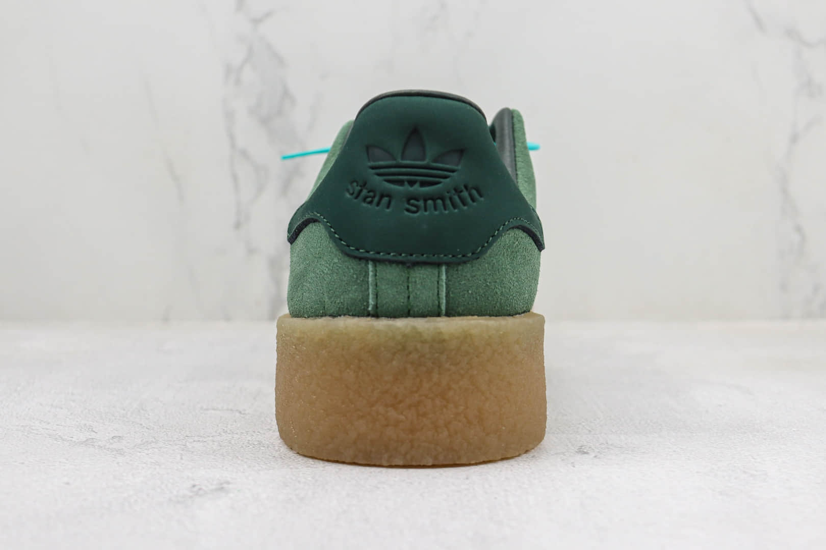 阿迪达斯adidas Stan Smith纯原版本史密斯抹茶绿生胶厚底板鞋 莆田复刻鞋货源 货号:FZ6444