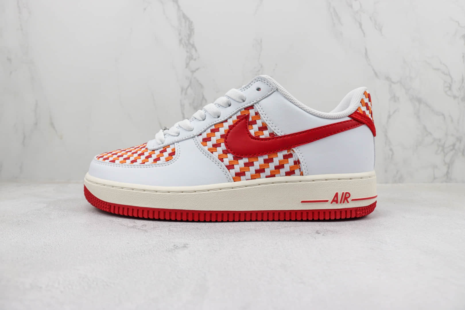 耐克Nike Air Force 1 Low纯原版本低帮空军一号白红编织板鞋 莆田天花板AF1系列 货号:DM1060-161