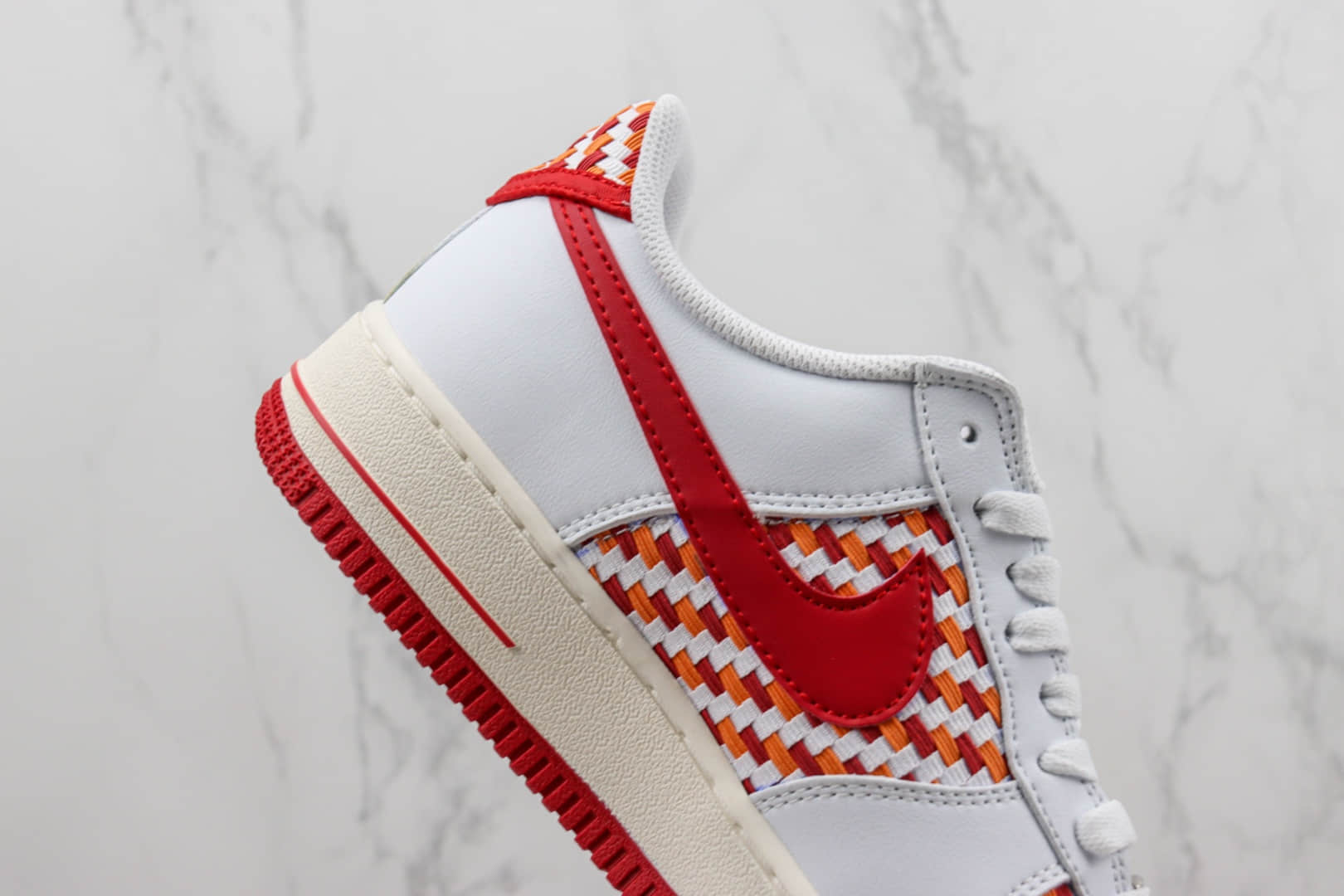 耐克Nike Air Force 1 Low纯原版本低帮空军一号白红编织板鞋 莆田天花板AF1系列 货号:DM1060-161