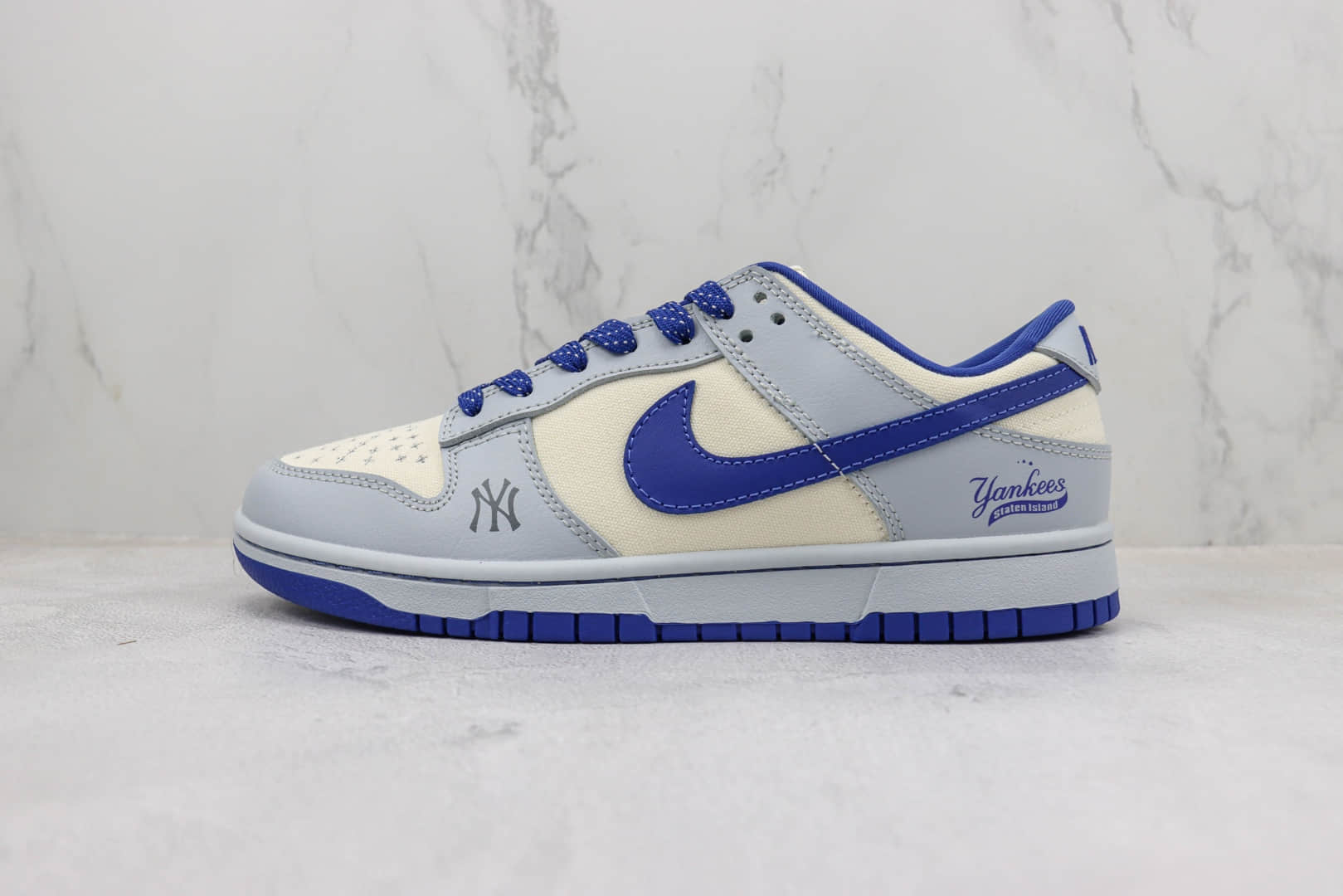 耐克Nike SB Dunk Low纯原版本MLB联名低帮SB Dunk蔚蓝灰板鞋 莆田天花板Dunk系列 货号:FC1688-104