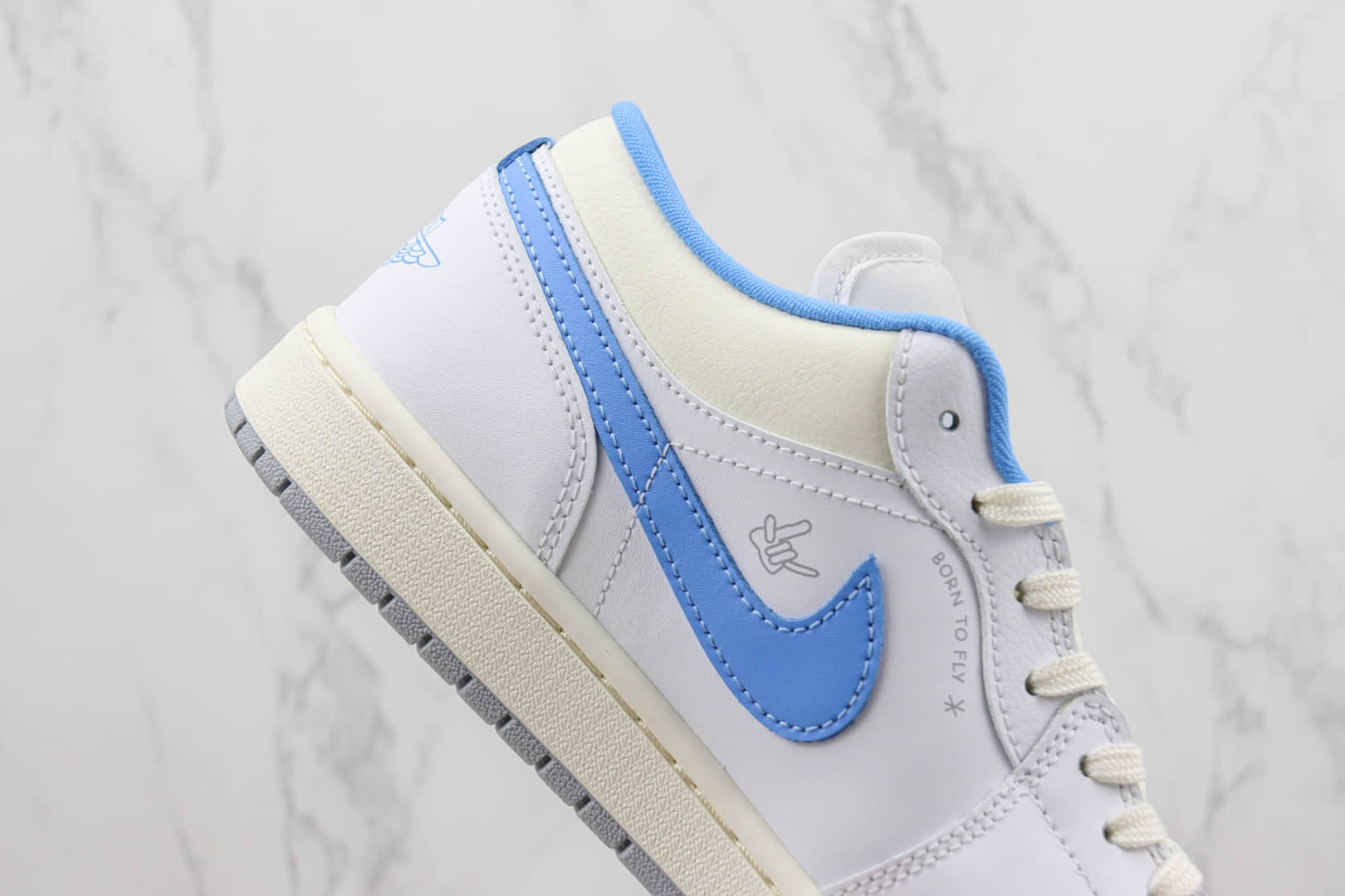 乔丹Air Jordan 1 Low纯原版本低帮AJ1白蓝火焰篮球鞋 莆田天花板AJ1系列 货号:FJ7219-441