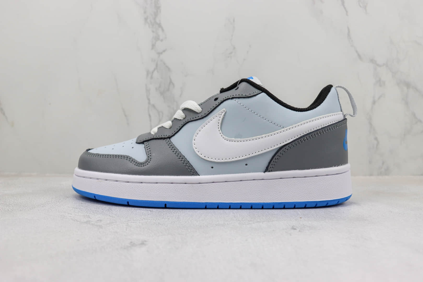 耐克Nike Court Borough Low 2纯原版本灰蓝色板鞋 莆田耐克工厂 货号:BQ5448-019